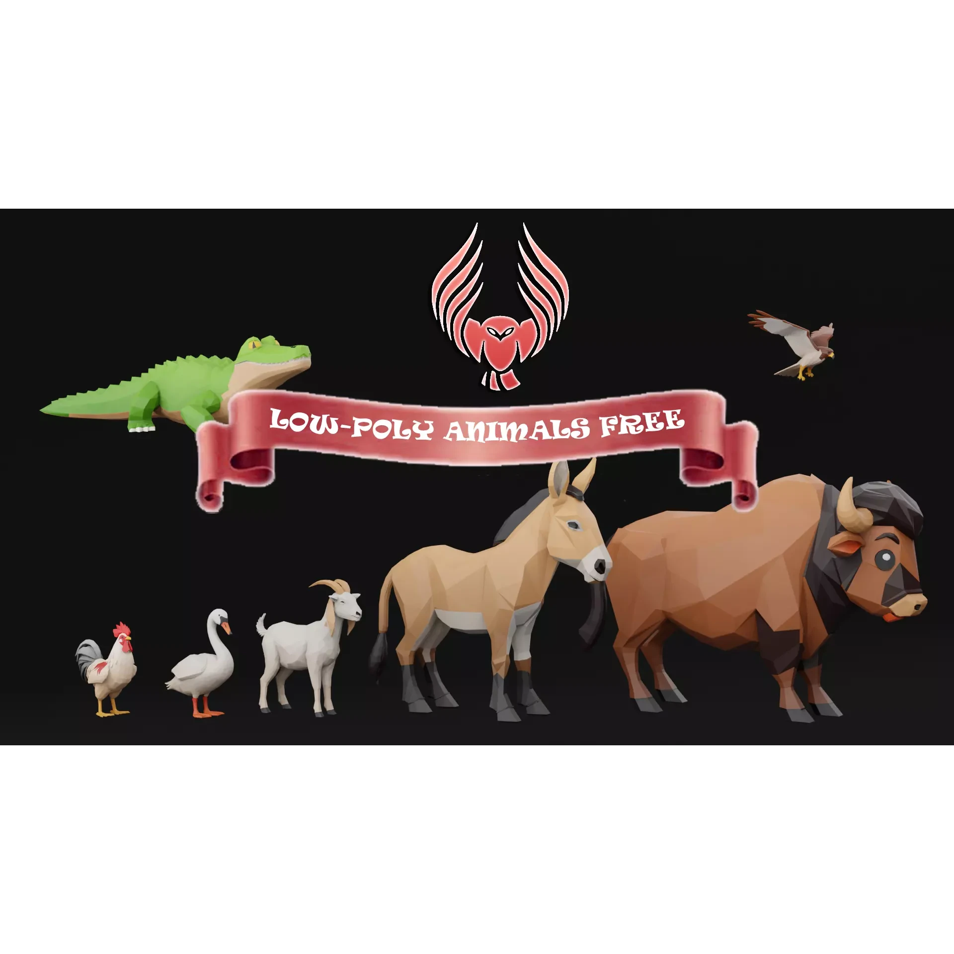 Lo Polly animals FREE Free low-poly 3D model