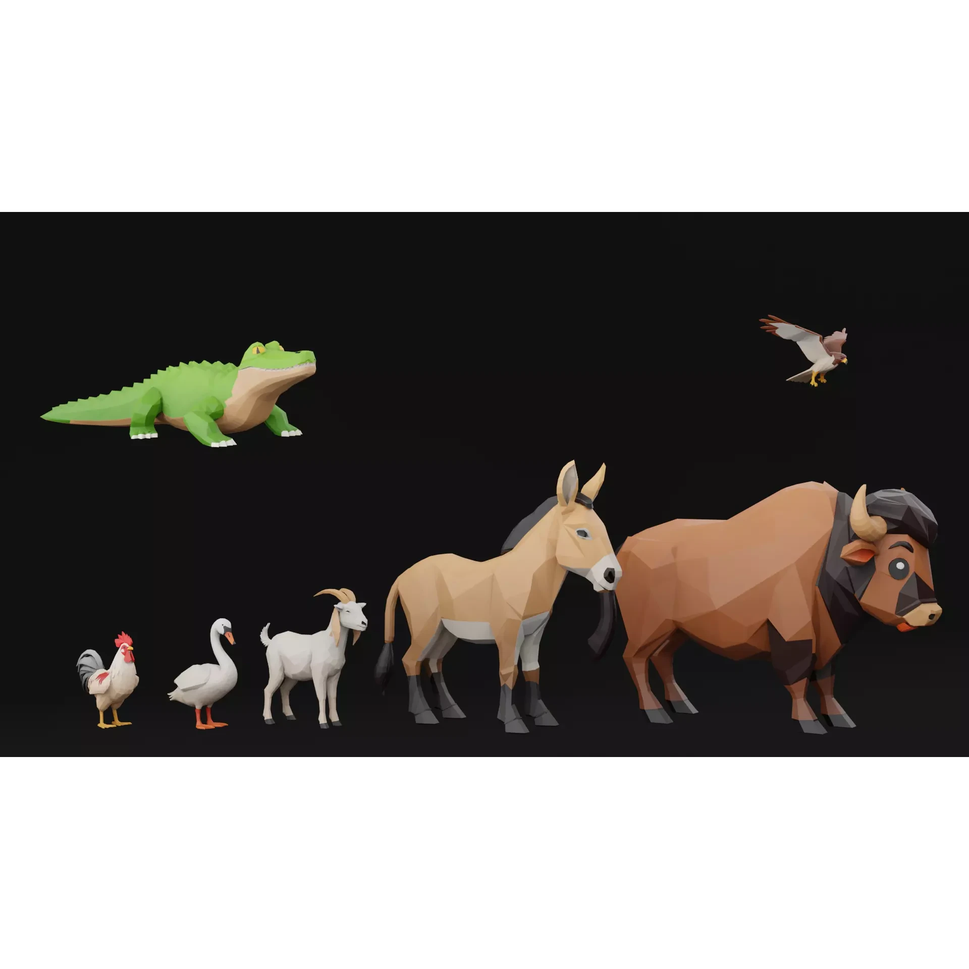 Lo Polly animals FREE Free low-poly 3D model 3
