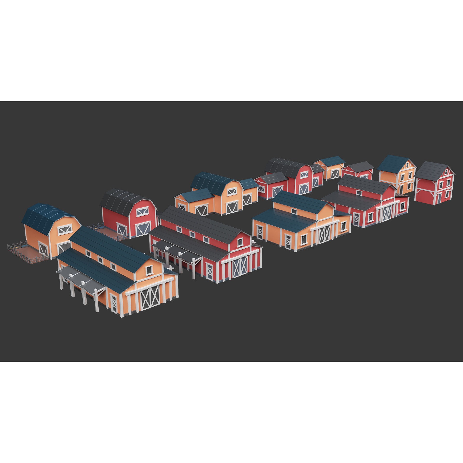 Low Poly Farm - 160 Models Mega Pack Free low-poly 3D model 6