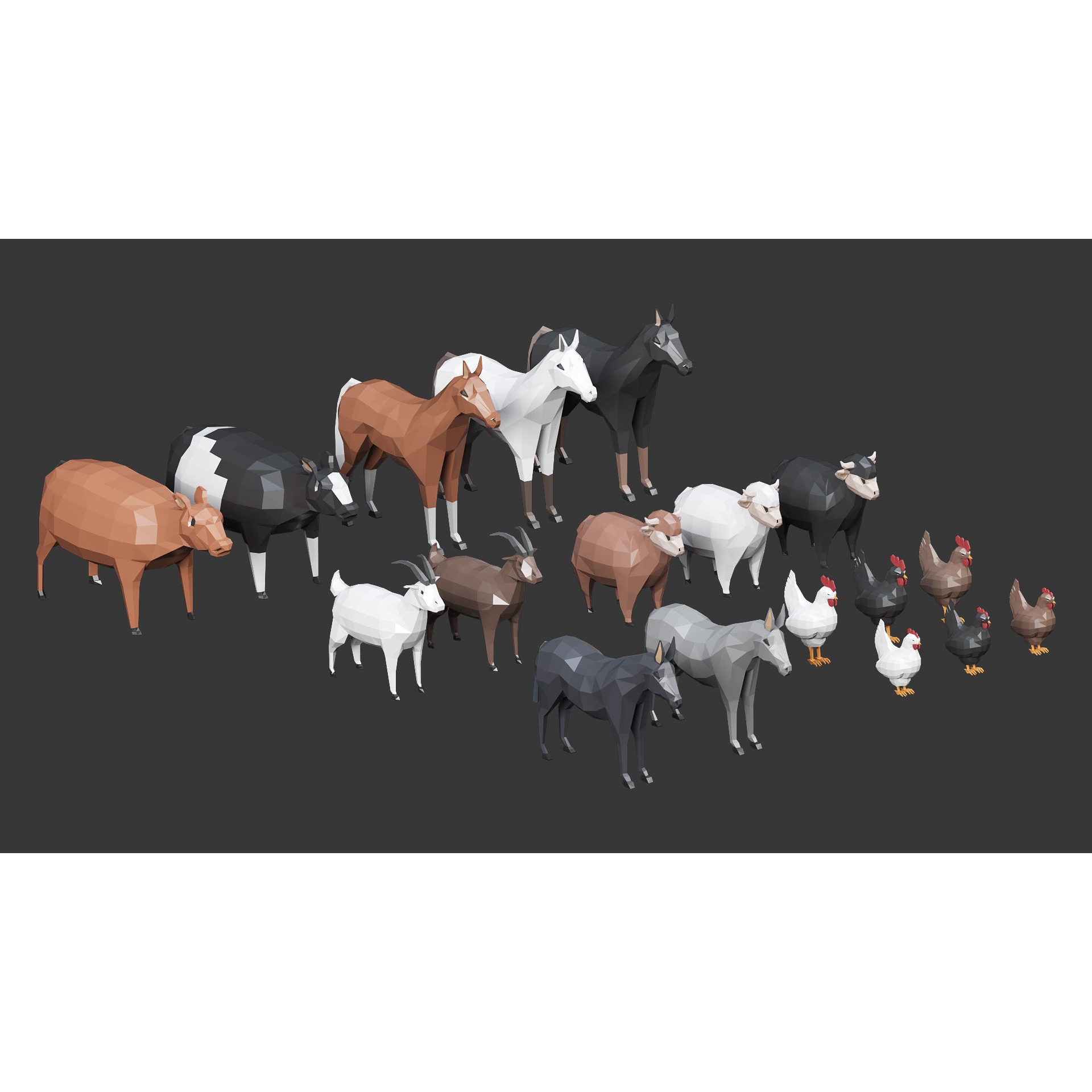 Low Poly Farm - 160 Models Mega Pack Free low-poly 3D model 8