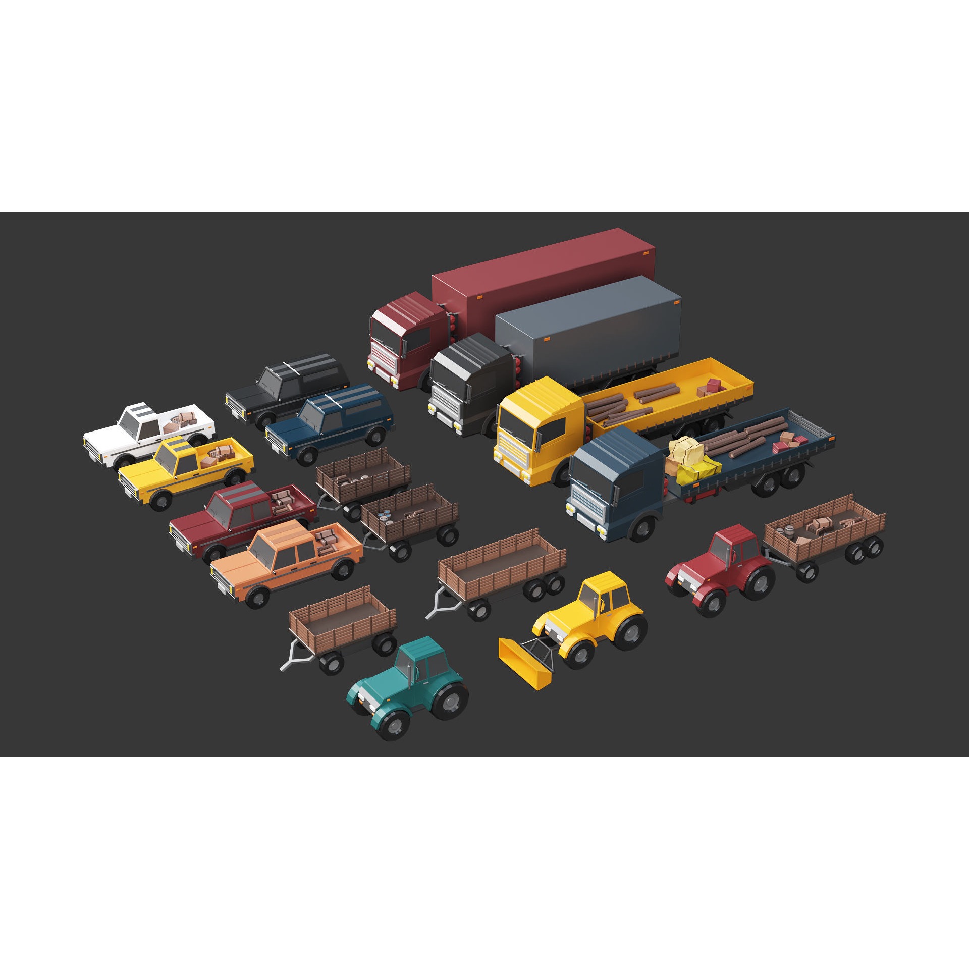 Low Poly Farm - 160 Models Mega Pack Free low-poly 3D model 9
