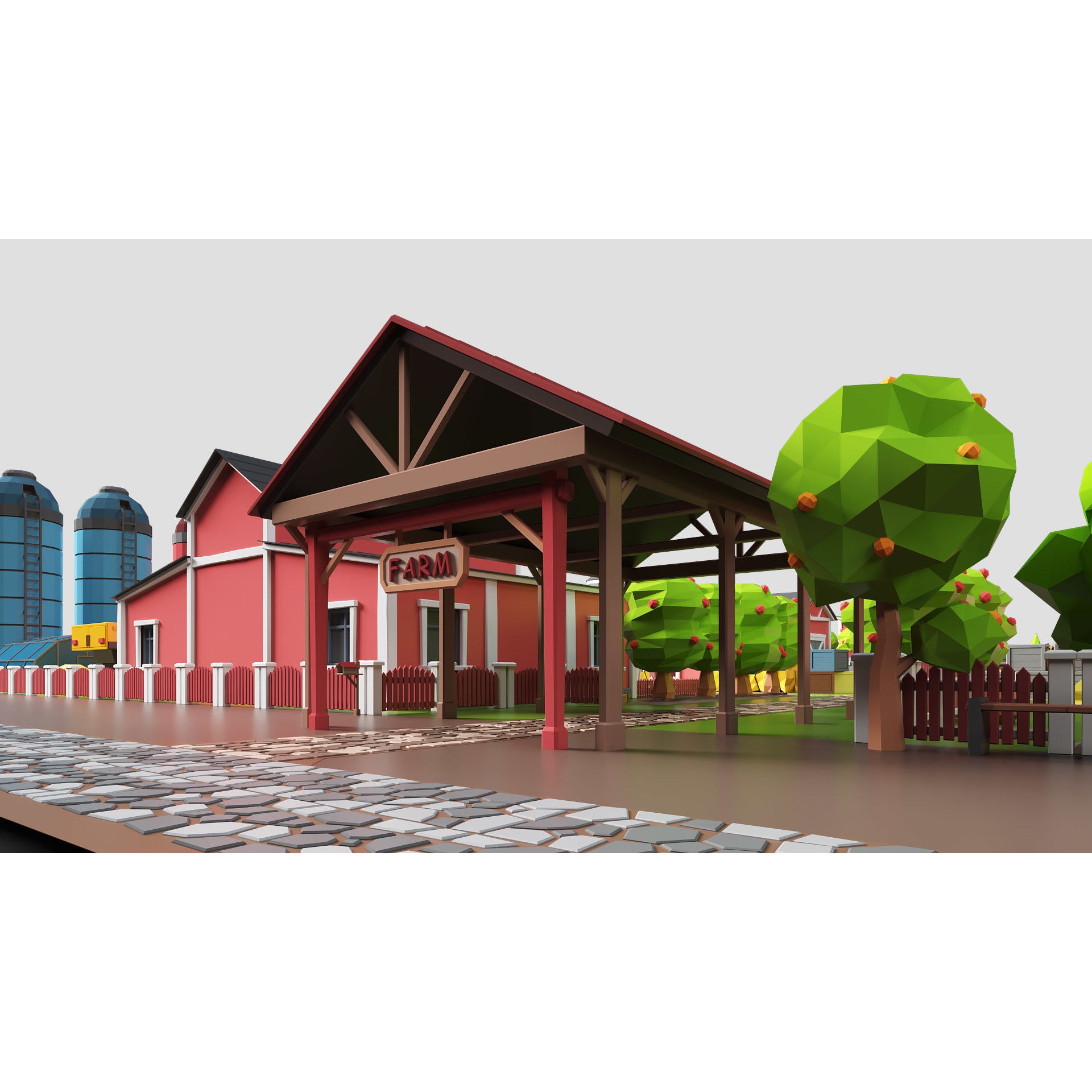 Low Poly Farm Pack - Ready Farm Collection lowpoly Free low-poly 3D model 9