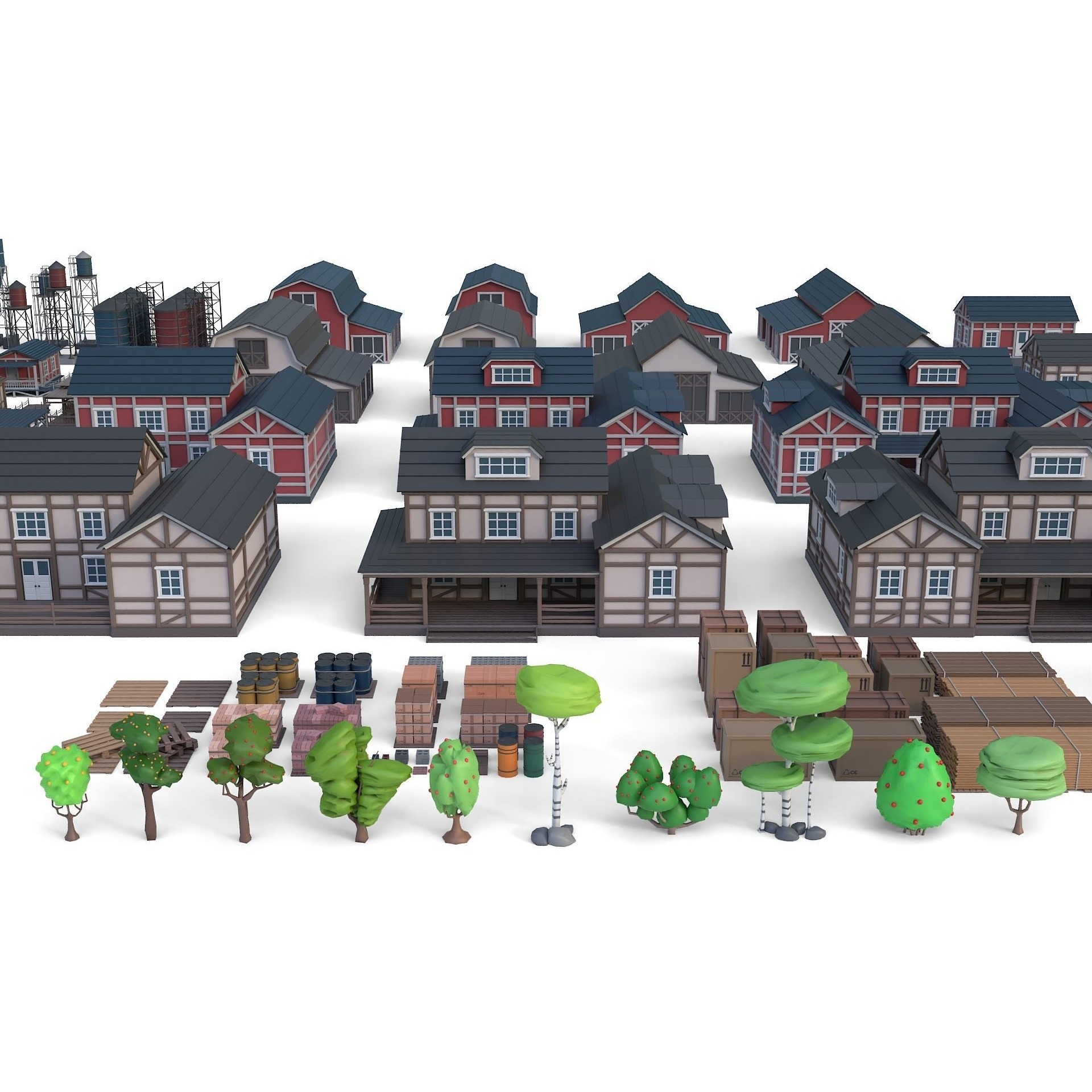Low Poly Farm Set - 330 Models Mega Pack 02 Collection Free low-poly 3D model 5