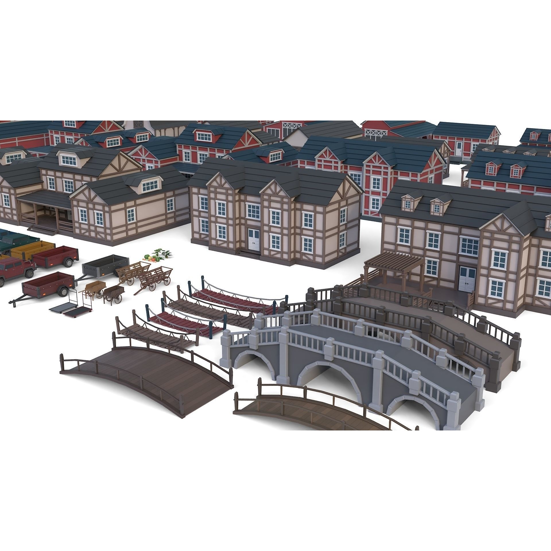 Low Poly Farm Set - 330 Models Mega Pack 02 Collection Free low-poly 3D model 7