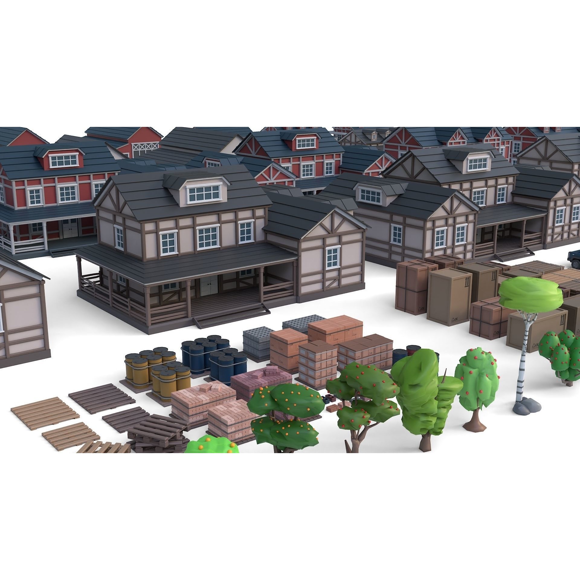 Low Poly Farm Set - 330 Models Mega Pack 02 Collection Free low-poly 3D model 9