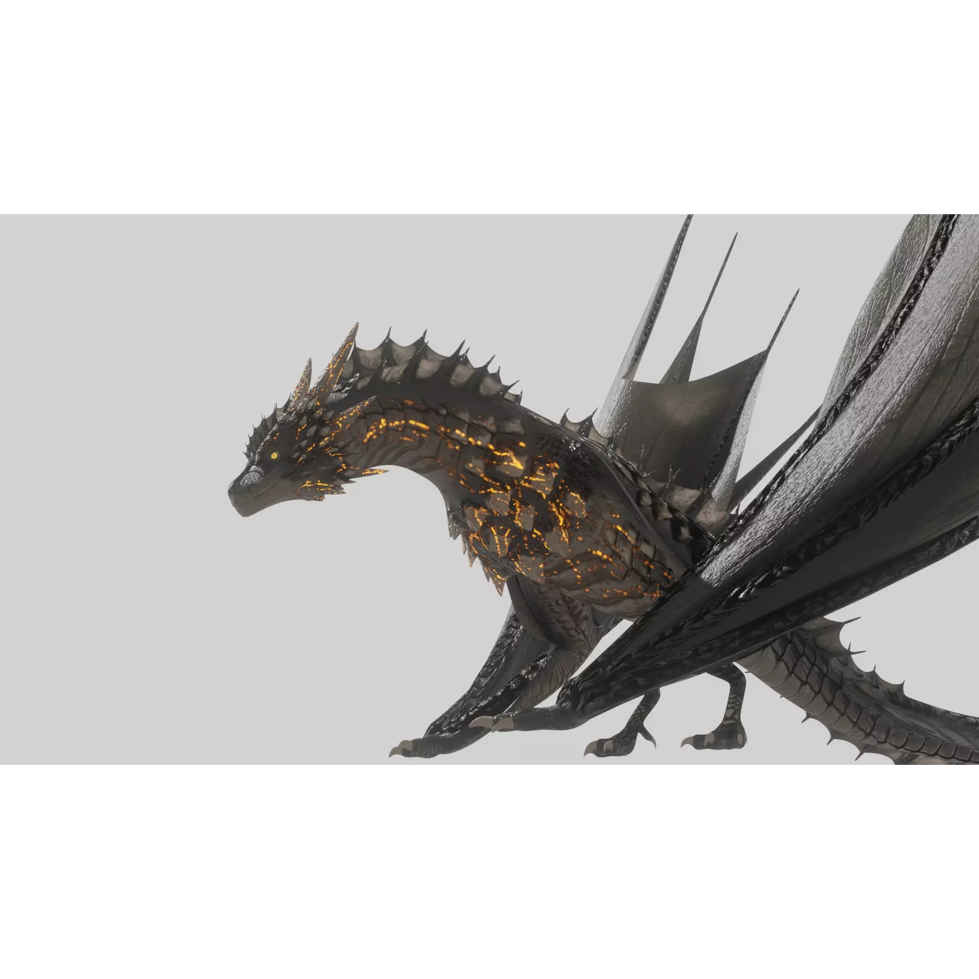 Low Poly Wyvern Dragon Animated Model Low-poly 3D model