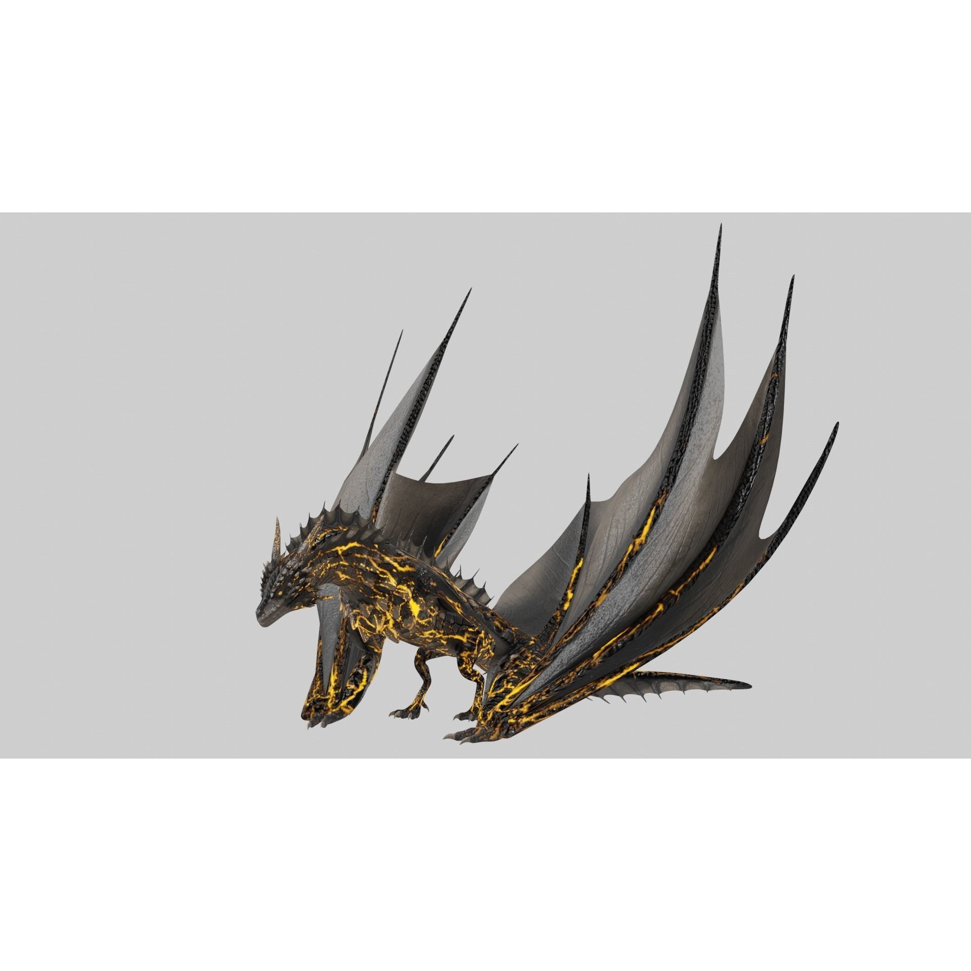 Low Poly Wyvern Dragon Animated Model Low-poly 3D model 4