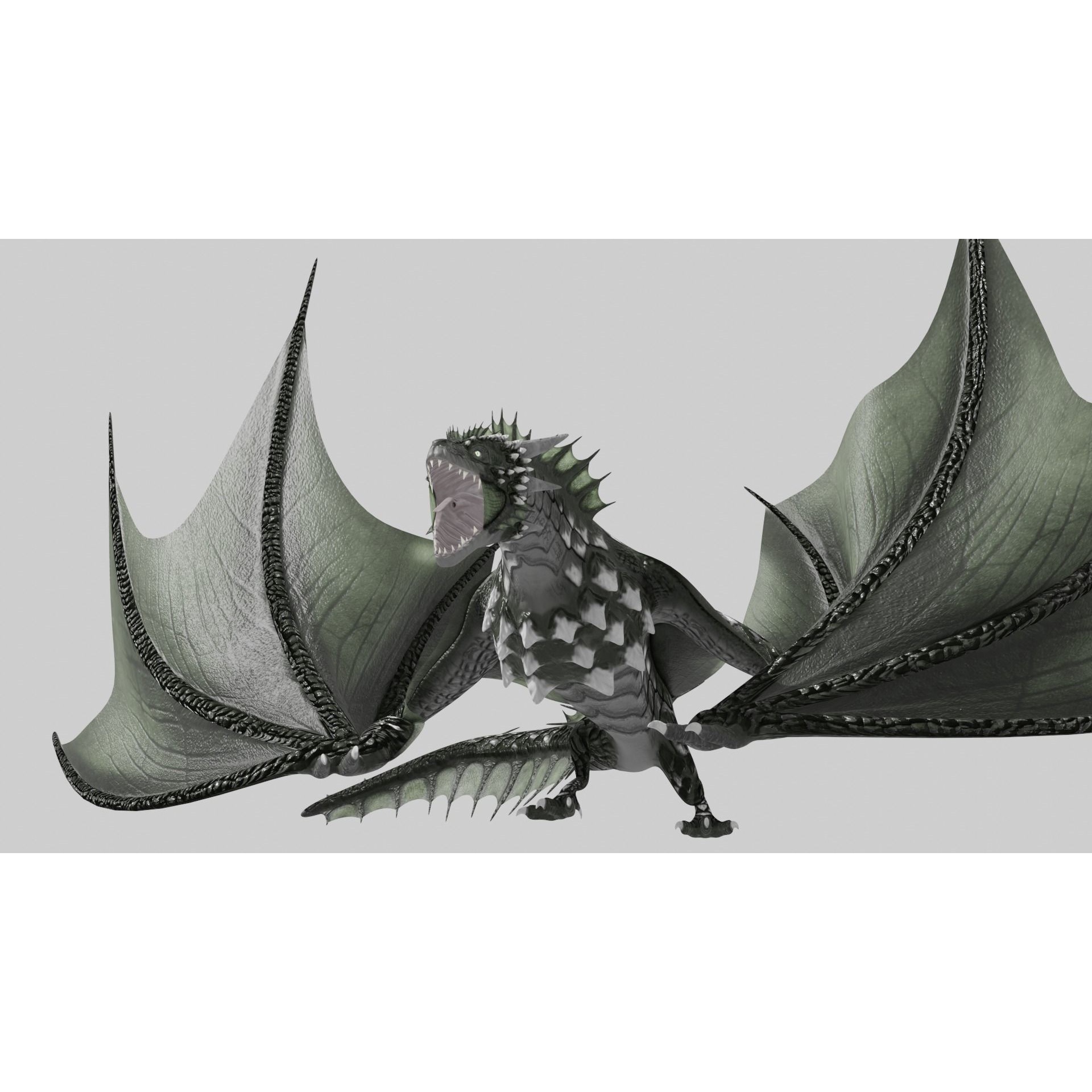 Low Poly Wyvern Dragon Animated Model Low-poly 3D model 7