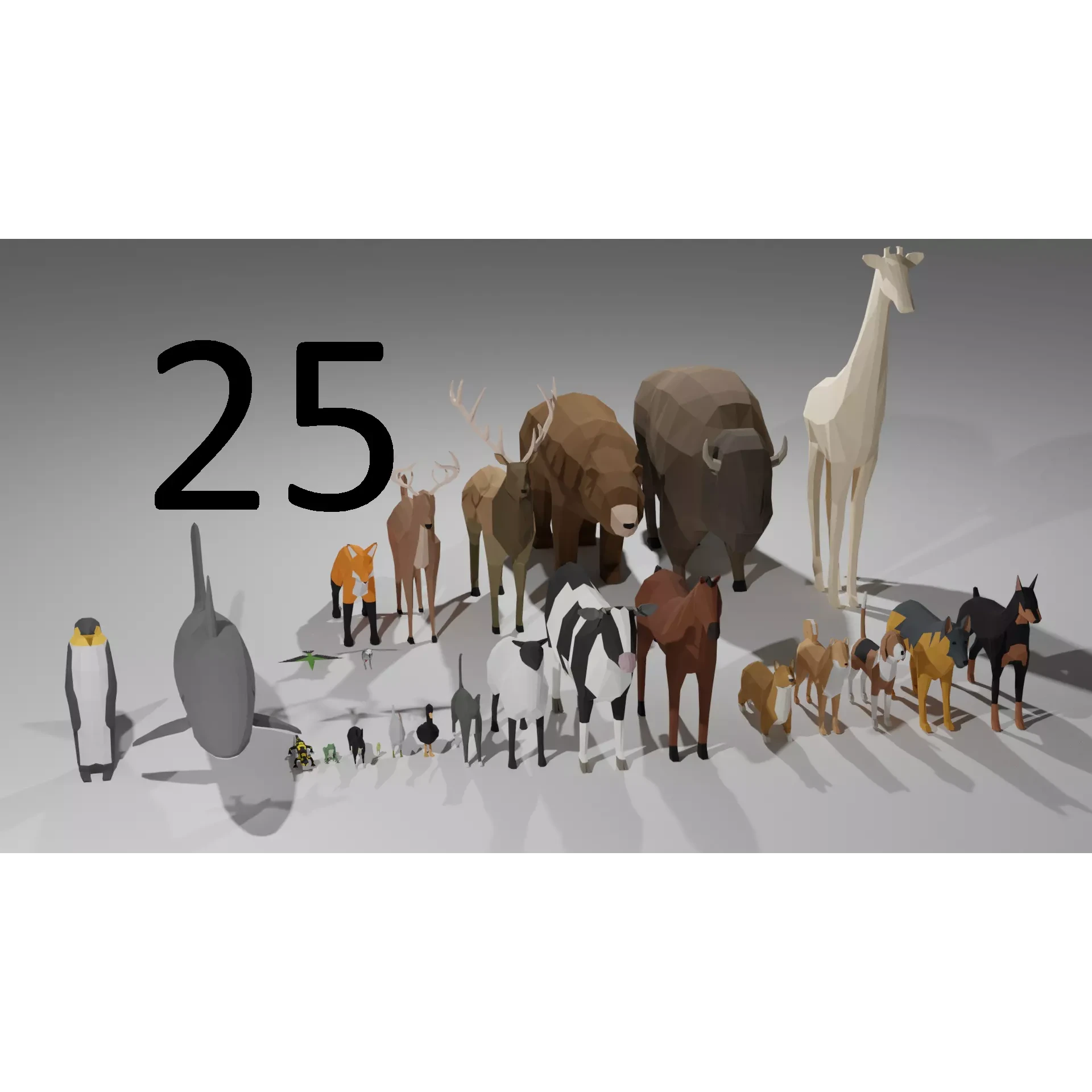 LowPoly Animals Pack Low-poly 3D model