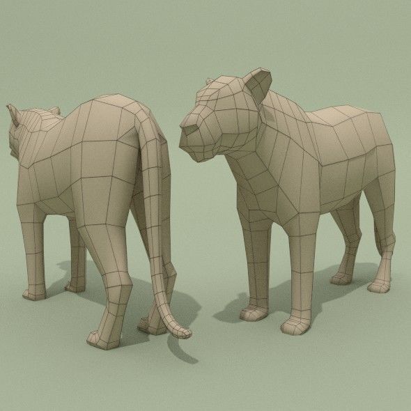 LowPoly Tigers two Free low-poly 3D model 7