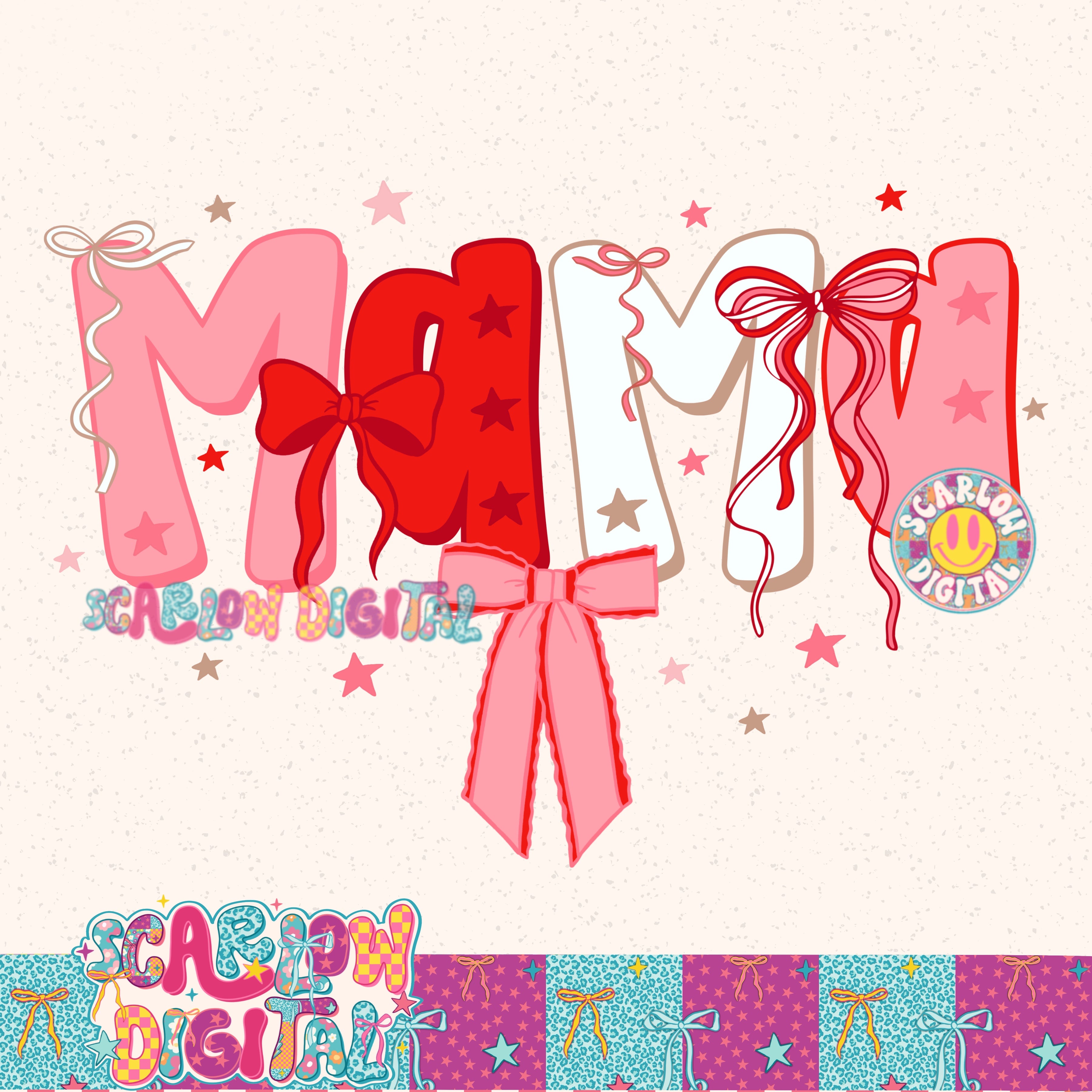 Mama Christmas Bow PNG Digital Design 2