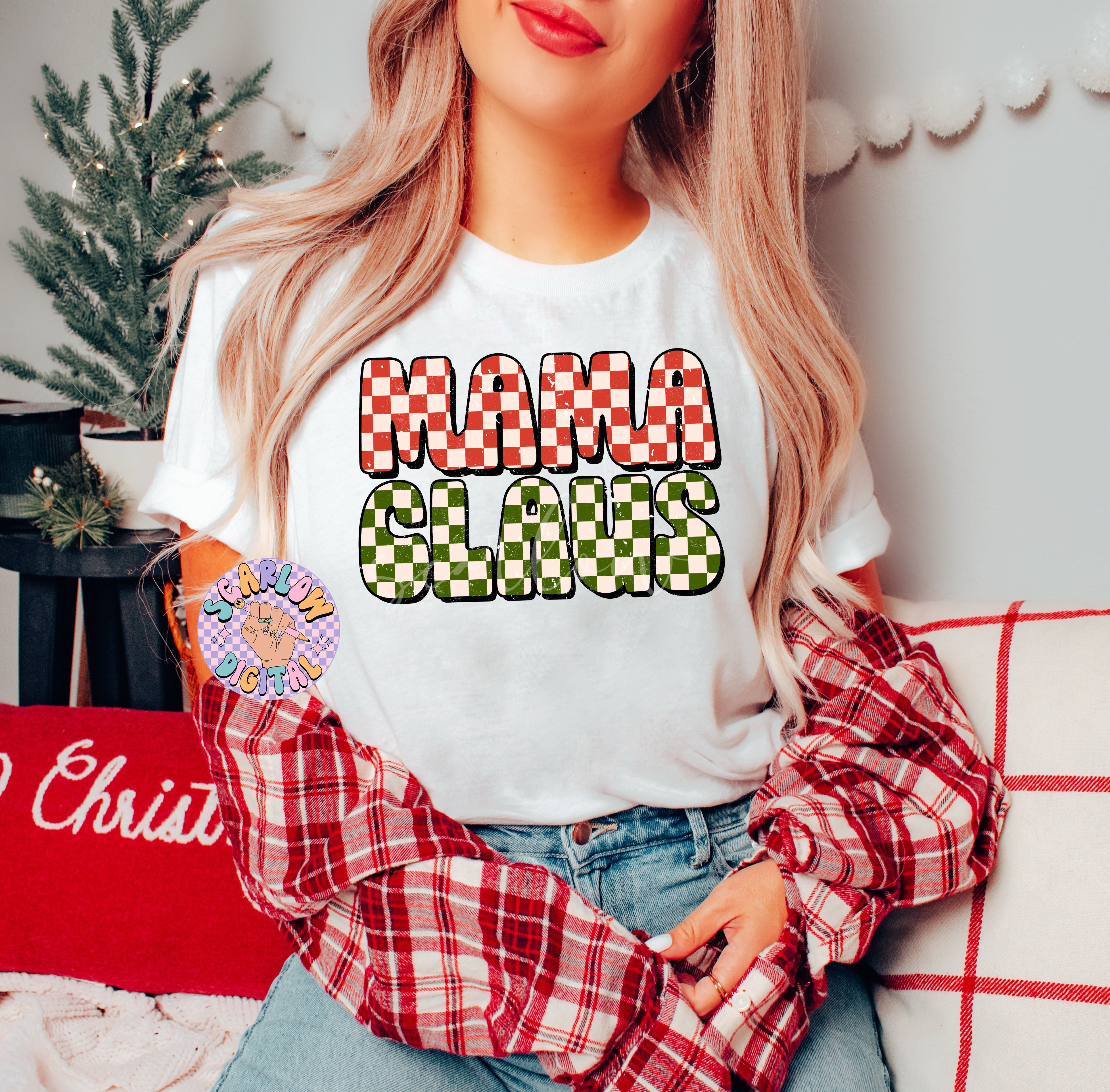 Mama Claus PNG-Christmas Sublimation Digital Design Download-checkered png, christmas mama png, png for moms, mama png designs, xmas png 4