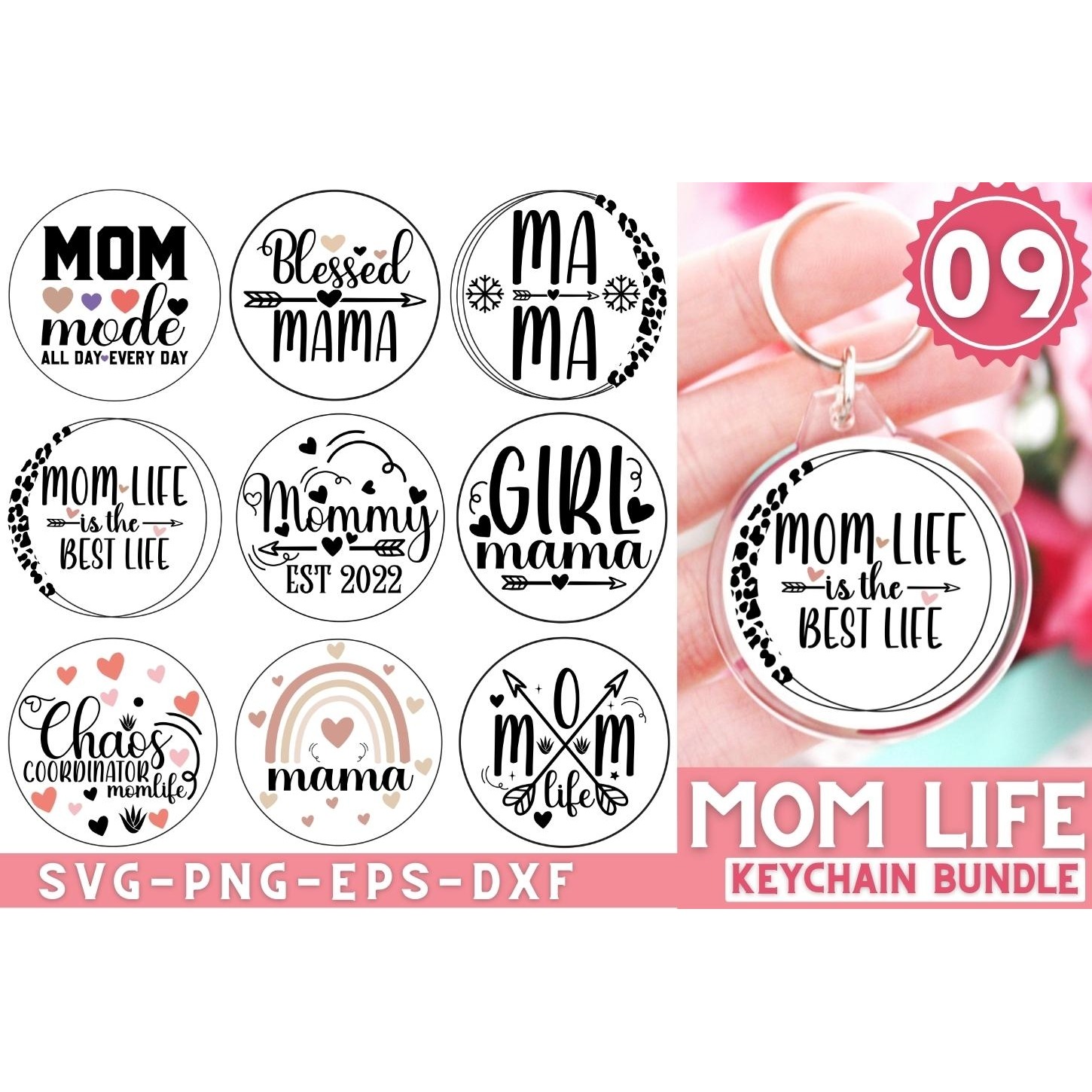 Mama Keychain SVG Bundle