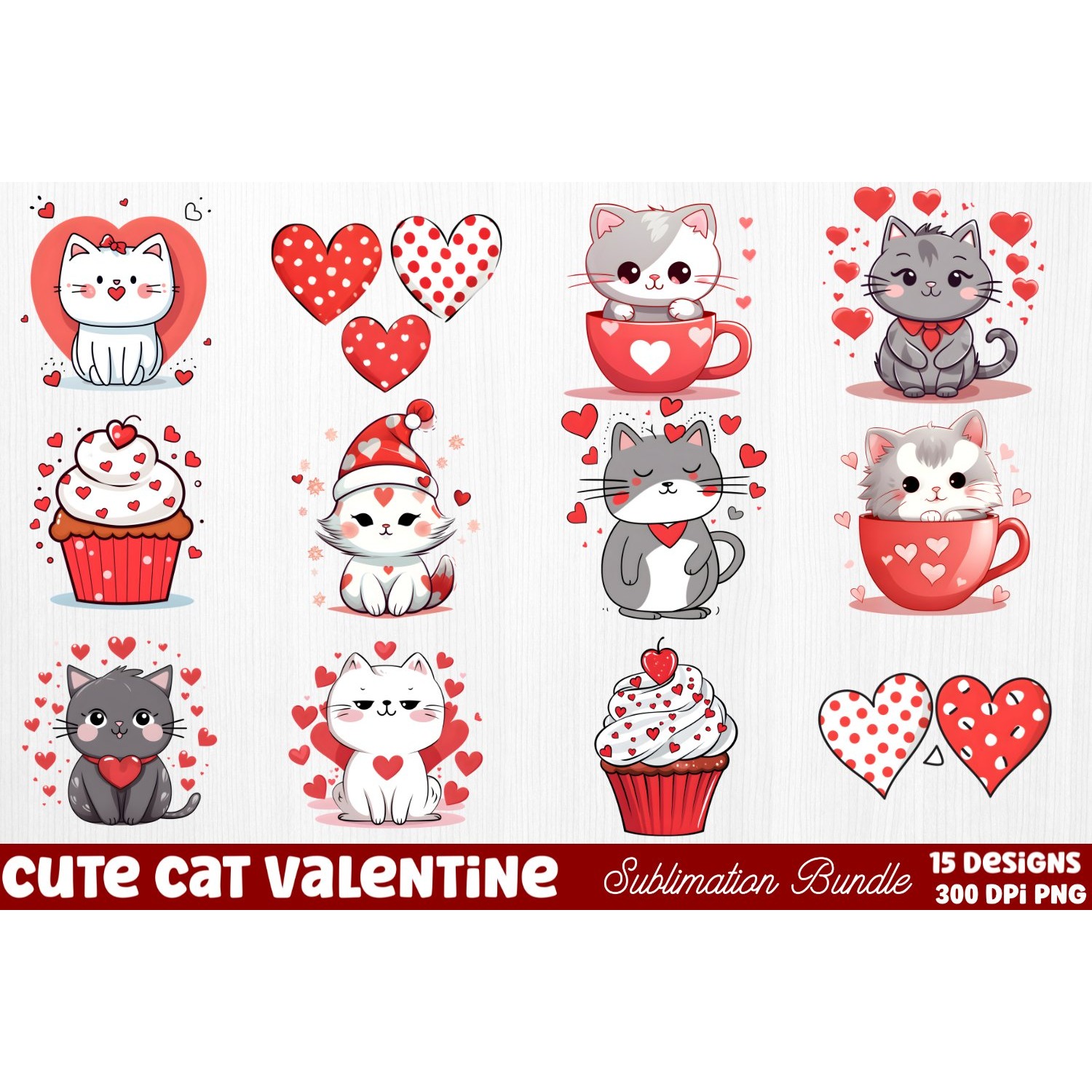 Mega Valentine's Day Clipart Sublimation 11