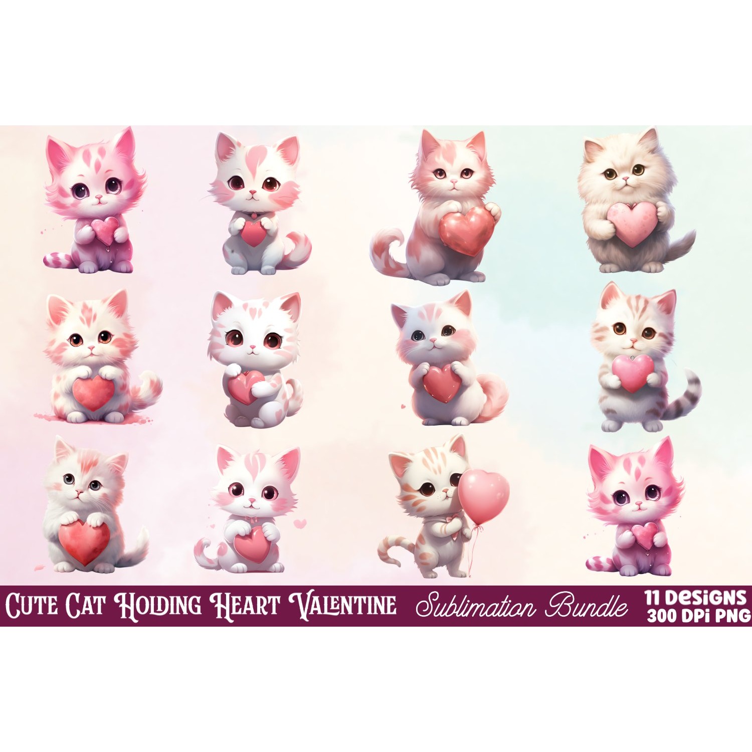 Mega Valentine's Day Clipart Sublimation 12