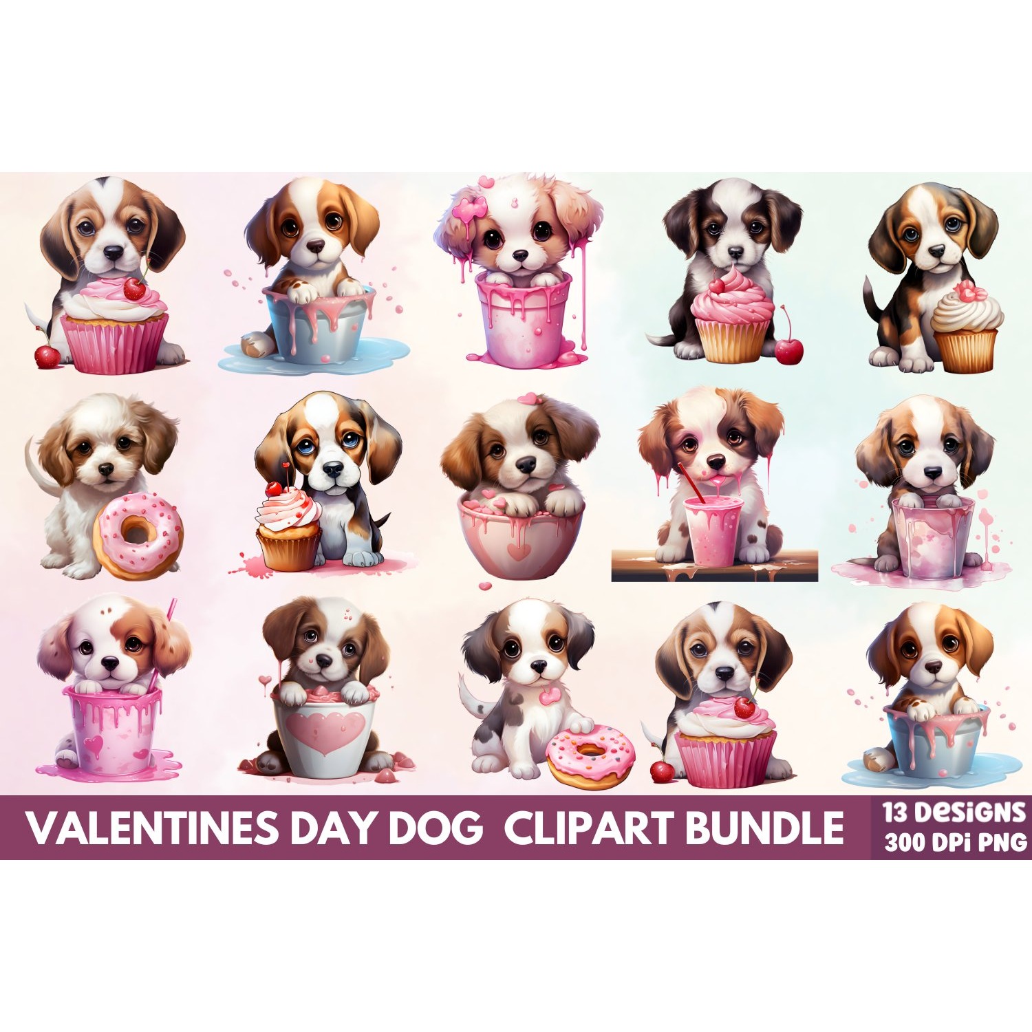 Mega Valentine's Day Clipart Sublimation 19