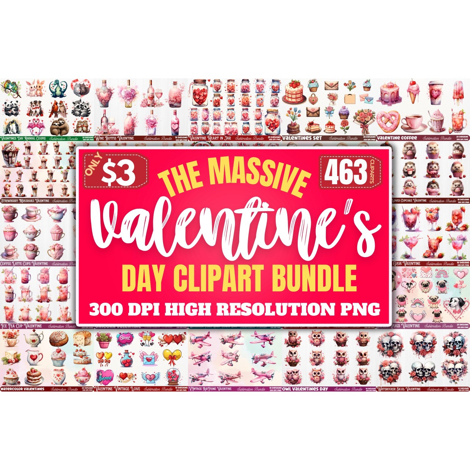 Mega Valentine's Day Clipart Sublimation (2)