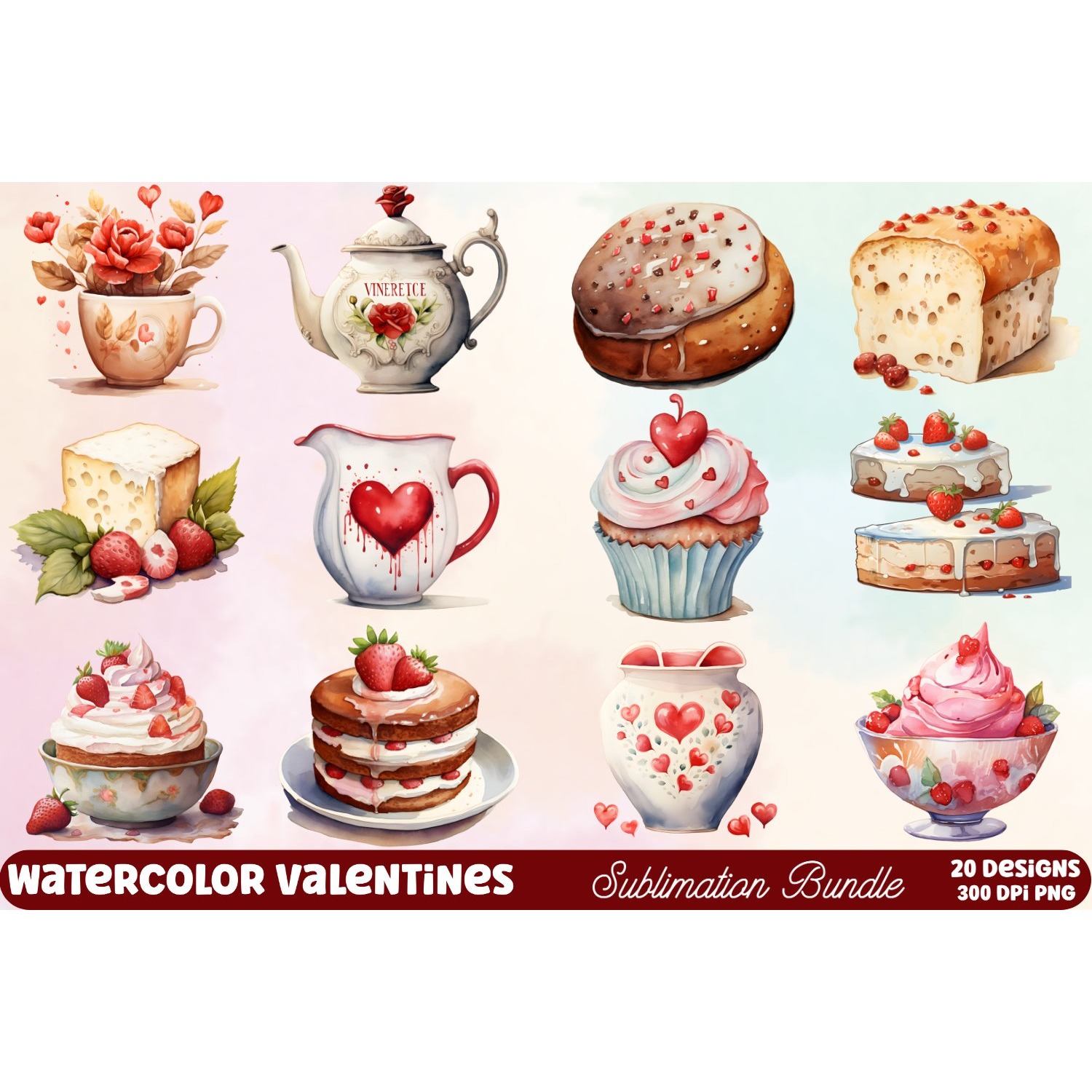 Mega Valentine's Day Clipart Sublimation (2) 13