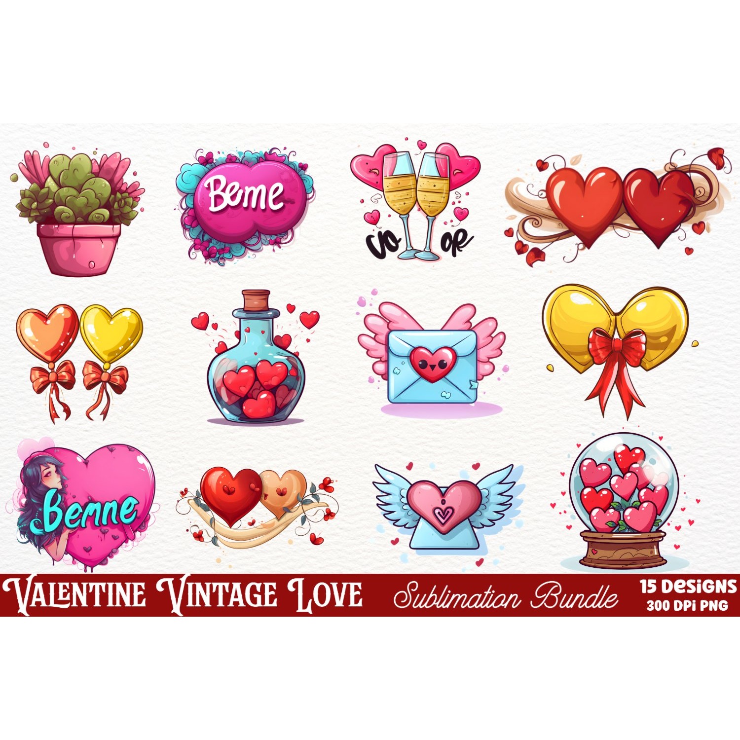 Mega Valentine's Day Clipart Sublimation (2) 15