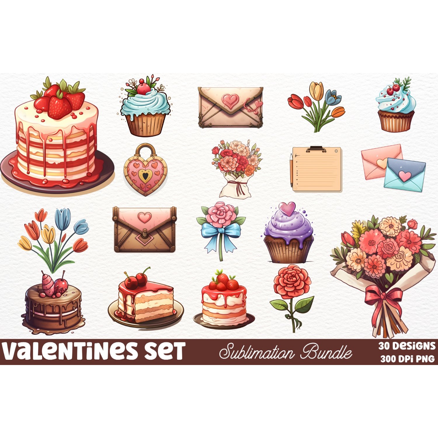 Mega Valentine's Day Clipart Sublimation (2) 8