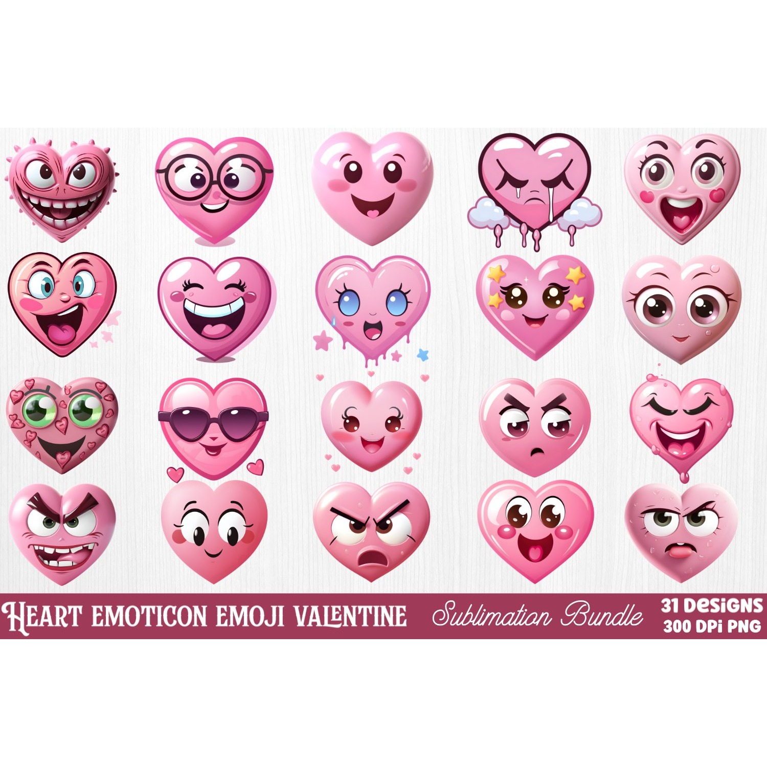 Mega Valentine's Day Clipart Sublimation 6