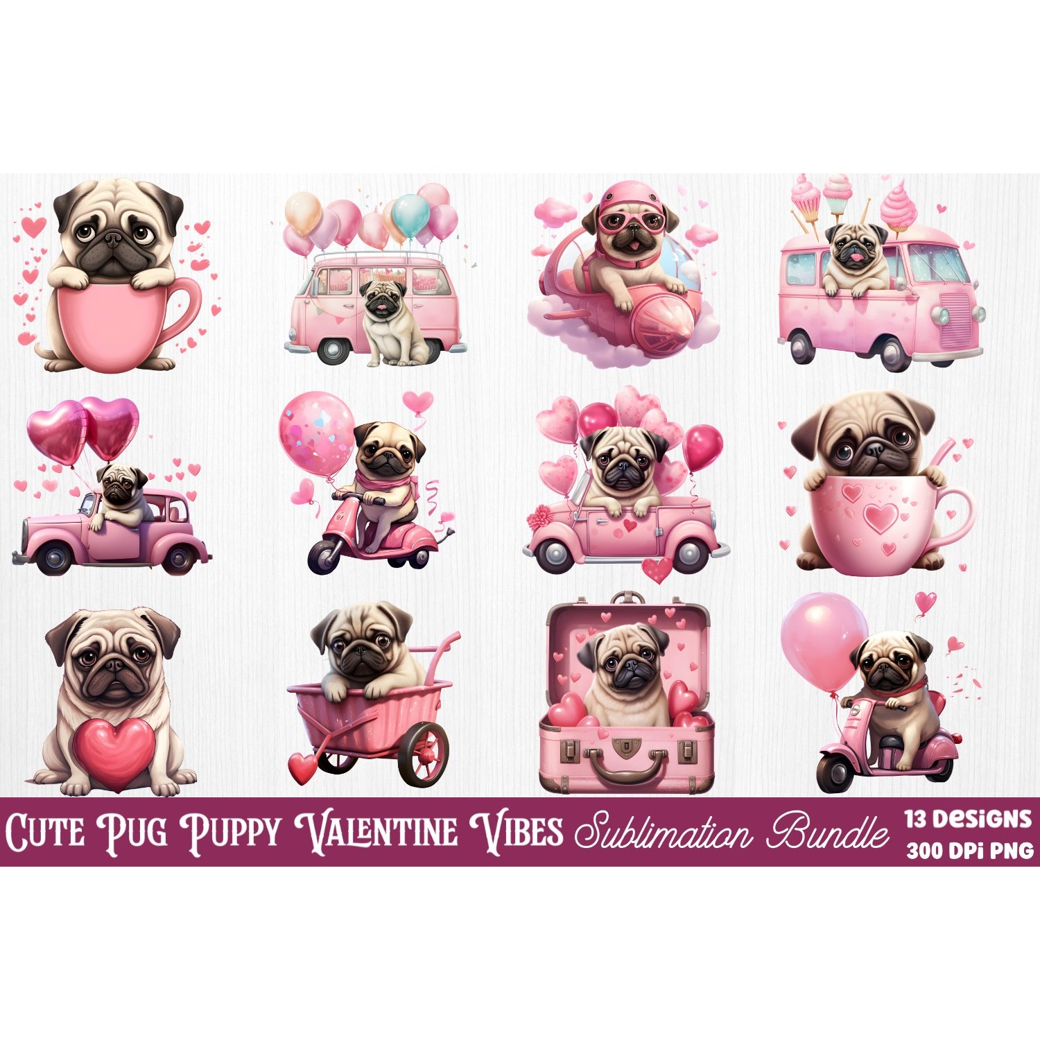 Mega Valentine's Day Clipart Sublimation 7