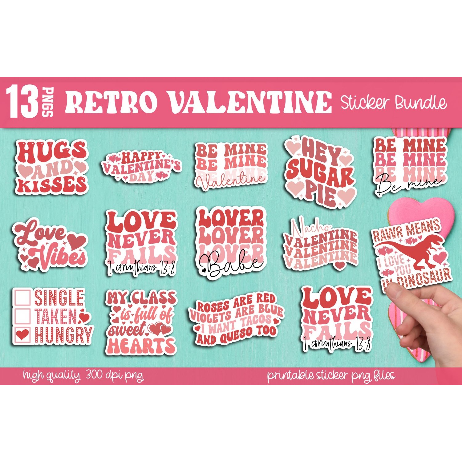 Mega Valentine's day stickers Bundle, Valentine's stickers 12