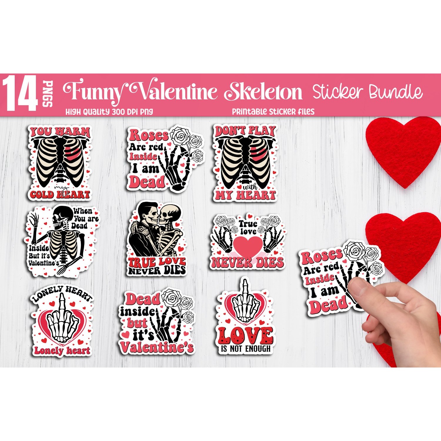 Mega Valentine's day stickers Bundle, Valentine's stickers 16