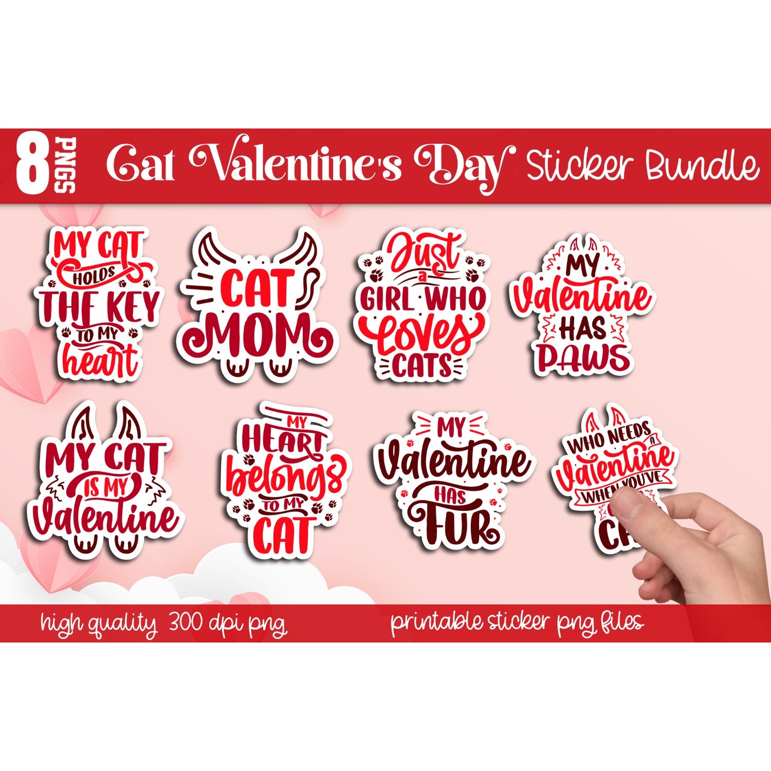 Mega Valentine's day stickers Bundle, Valentine's stickers 19