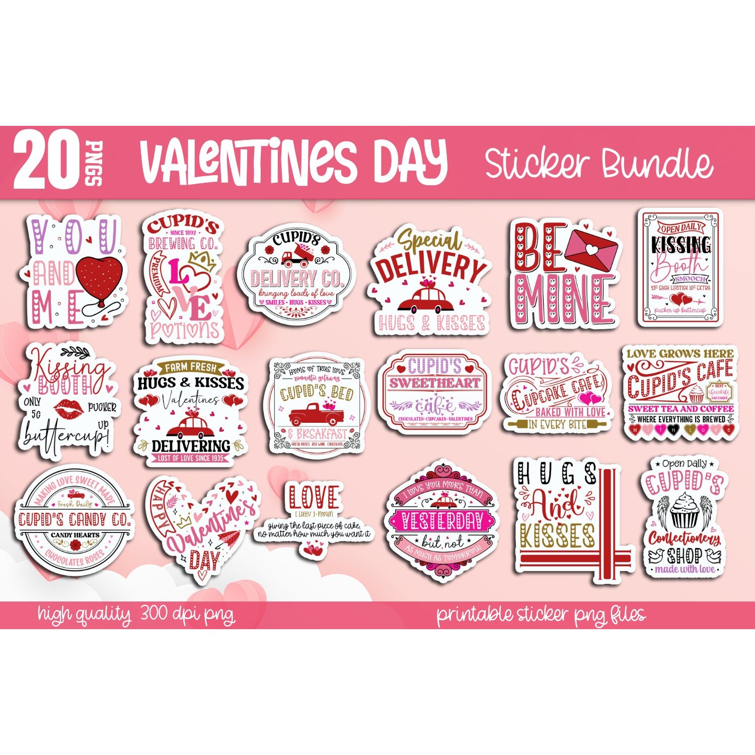 Mega Valentine's day stickers Bundle, Valentine's stickers 5