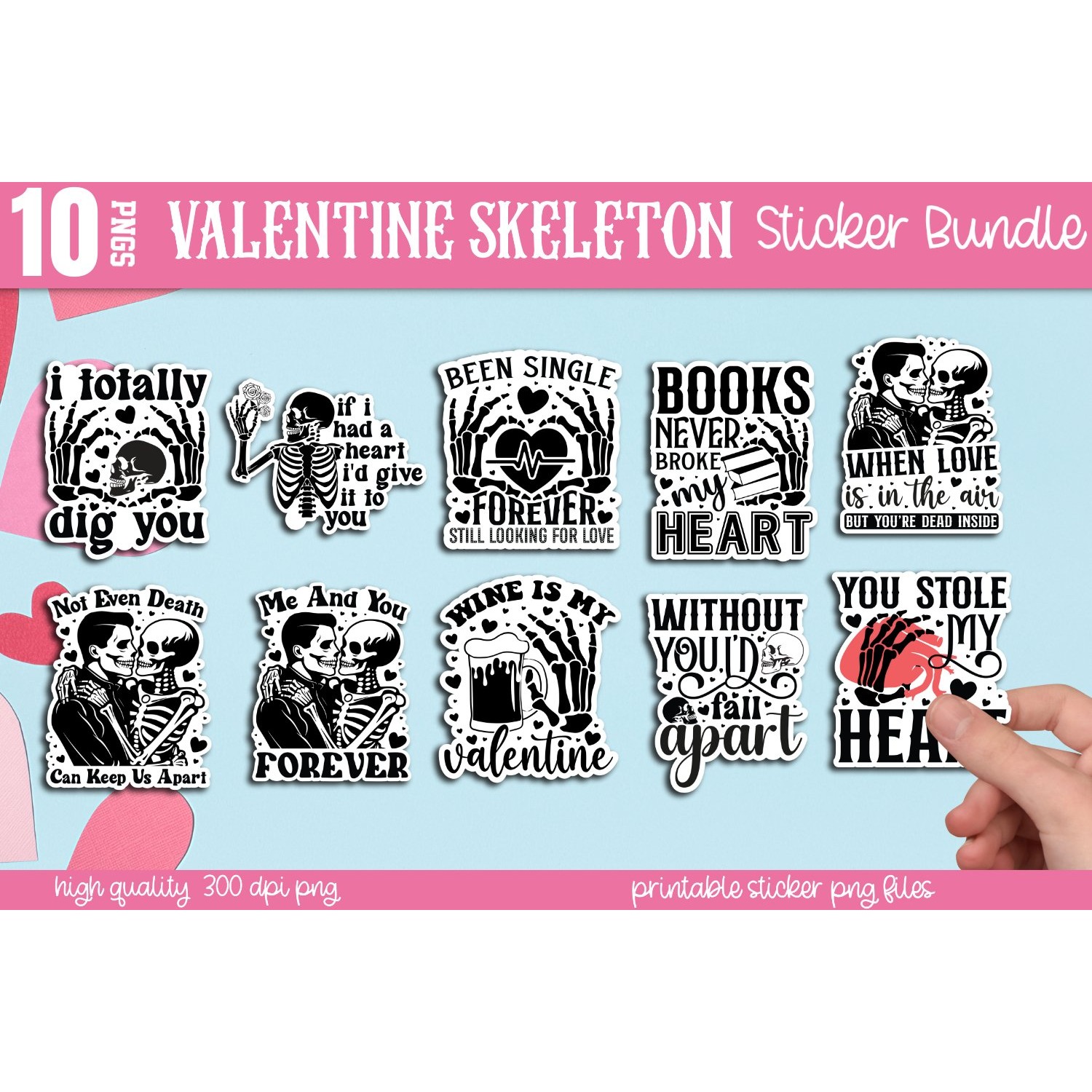 Mega Valentine's day stickers Bundle, Valentine's stickers 7