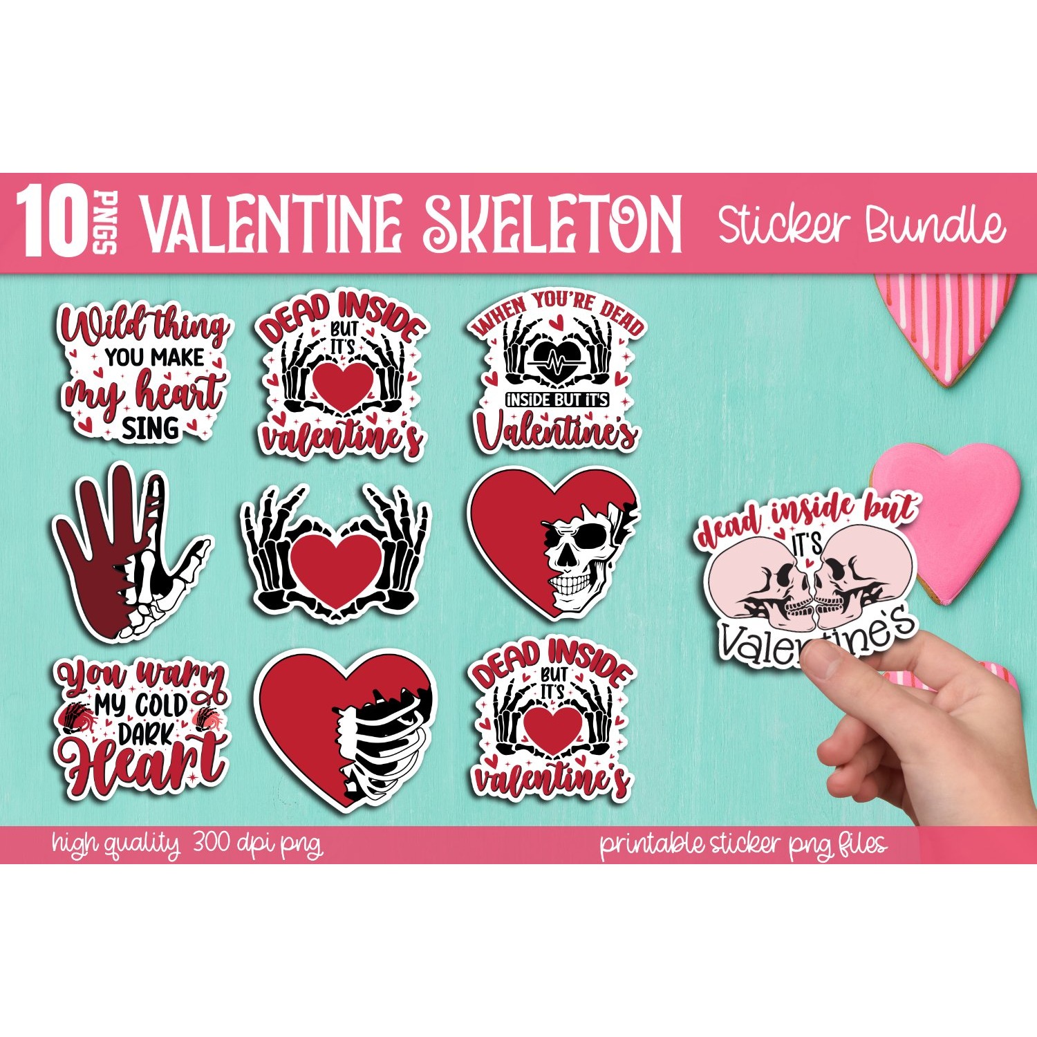 Mega Valentine's day stickers Bundle, Valentine's stickers 8