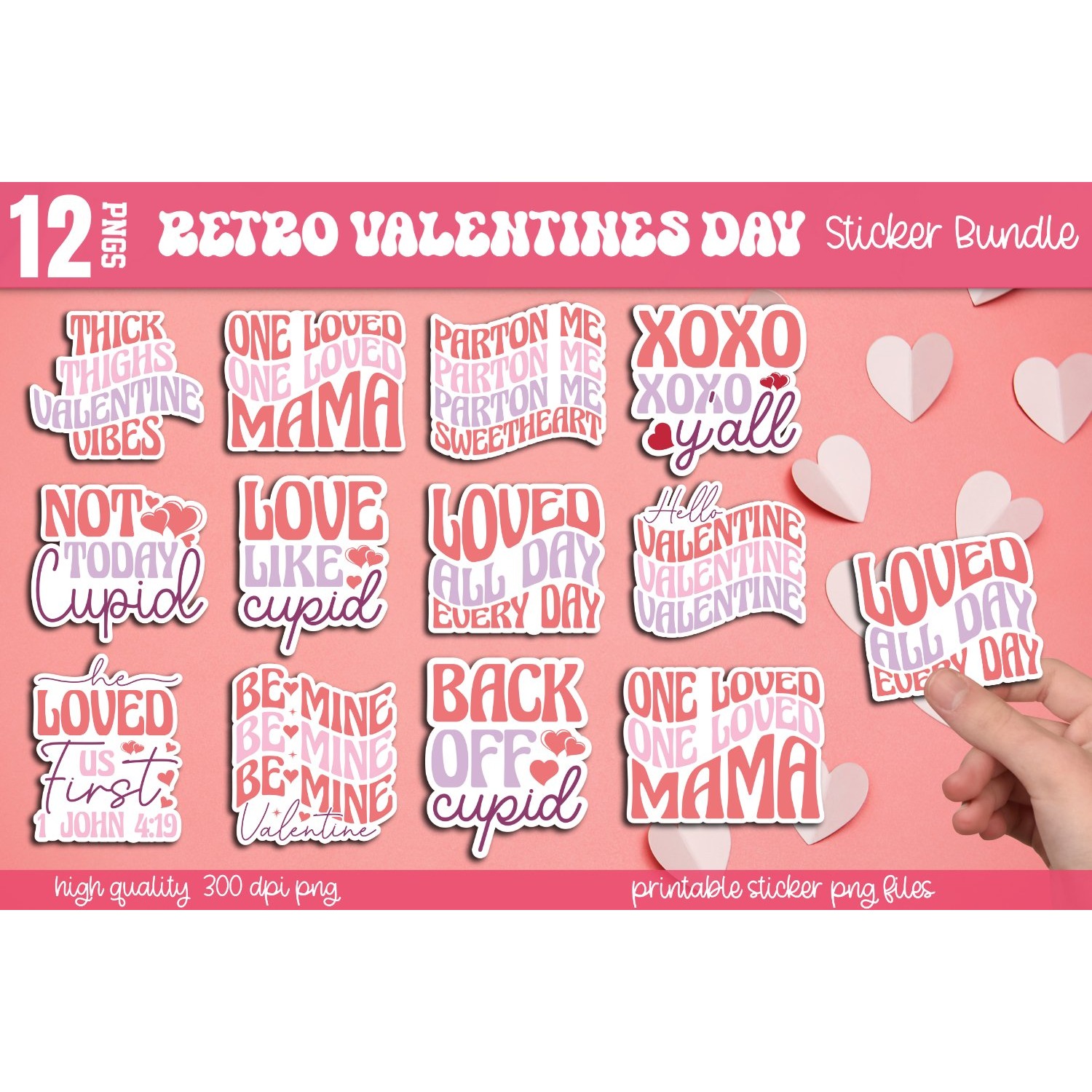 Mega Valentine's day stickers Bundle, Valentine's stickers 9