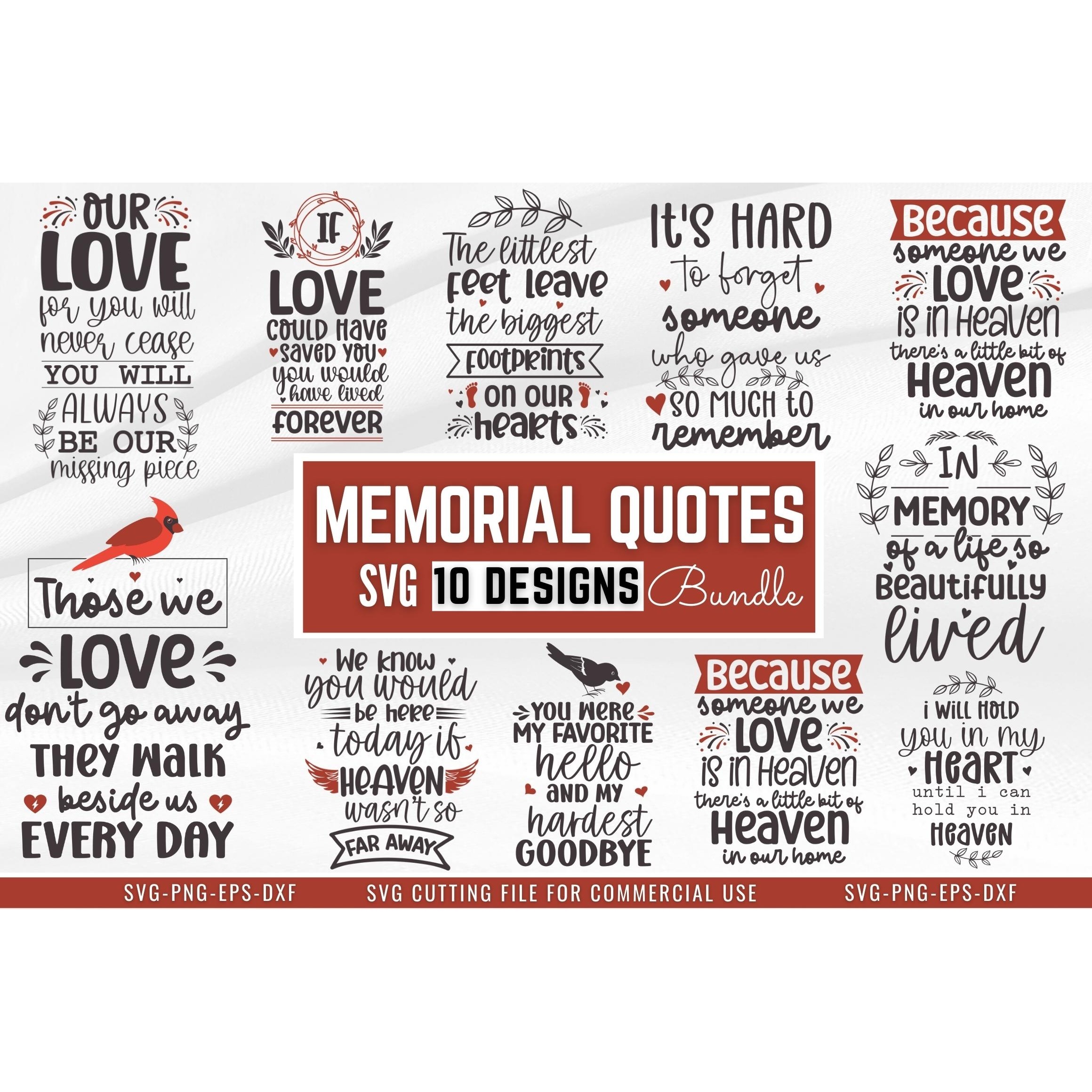 Memorial Quotes SVG Bundle
