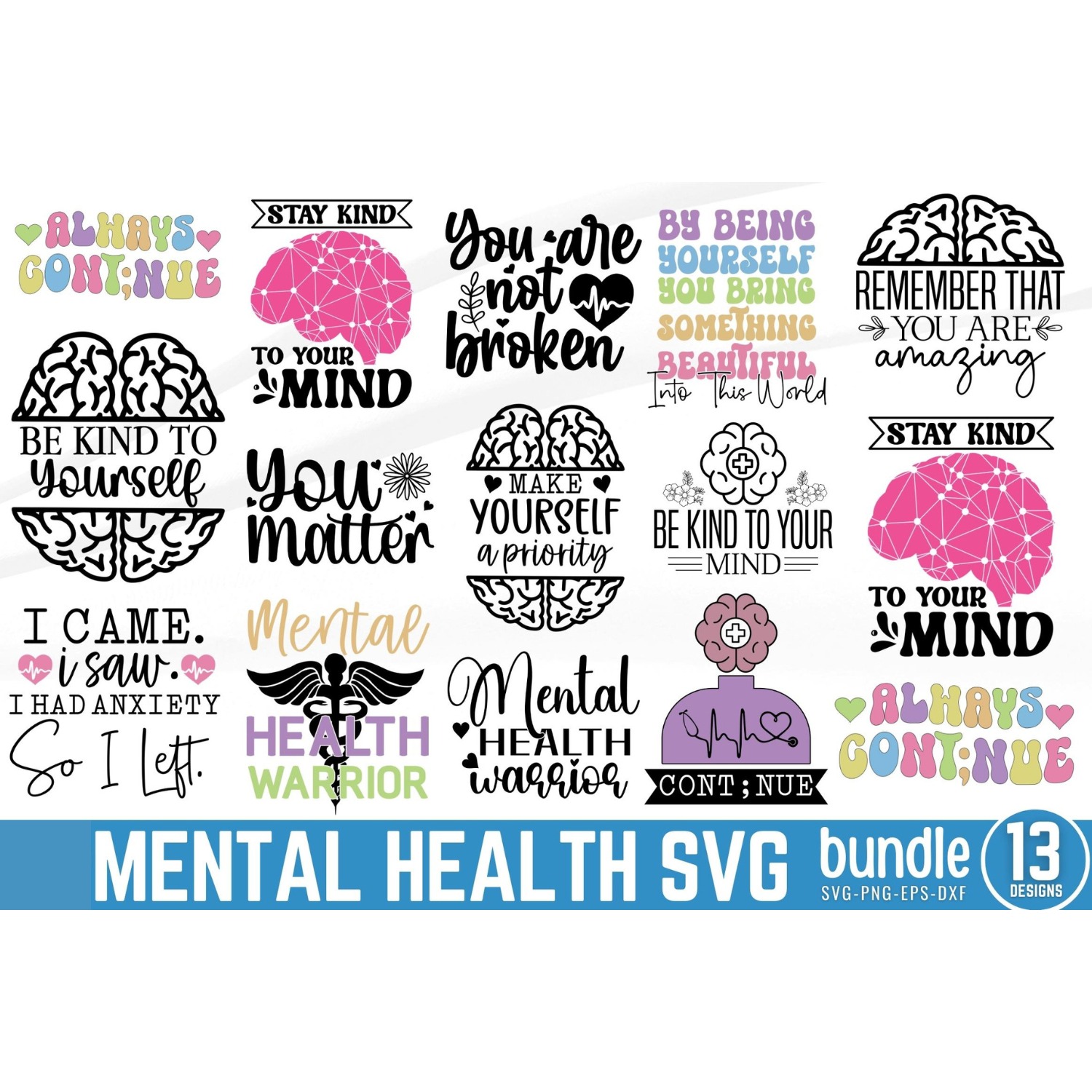 Mental Health SVG Bundle (4)