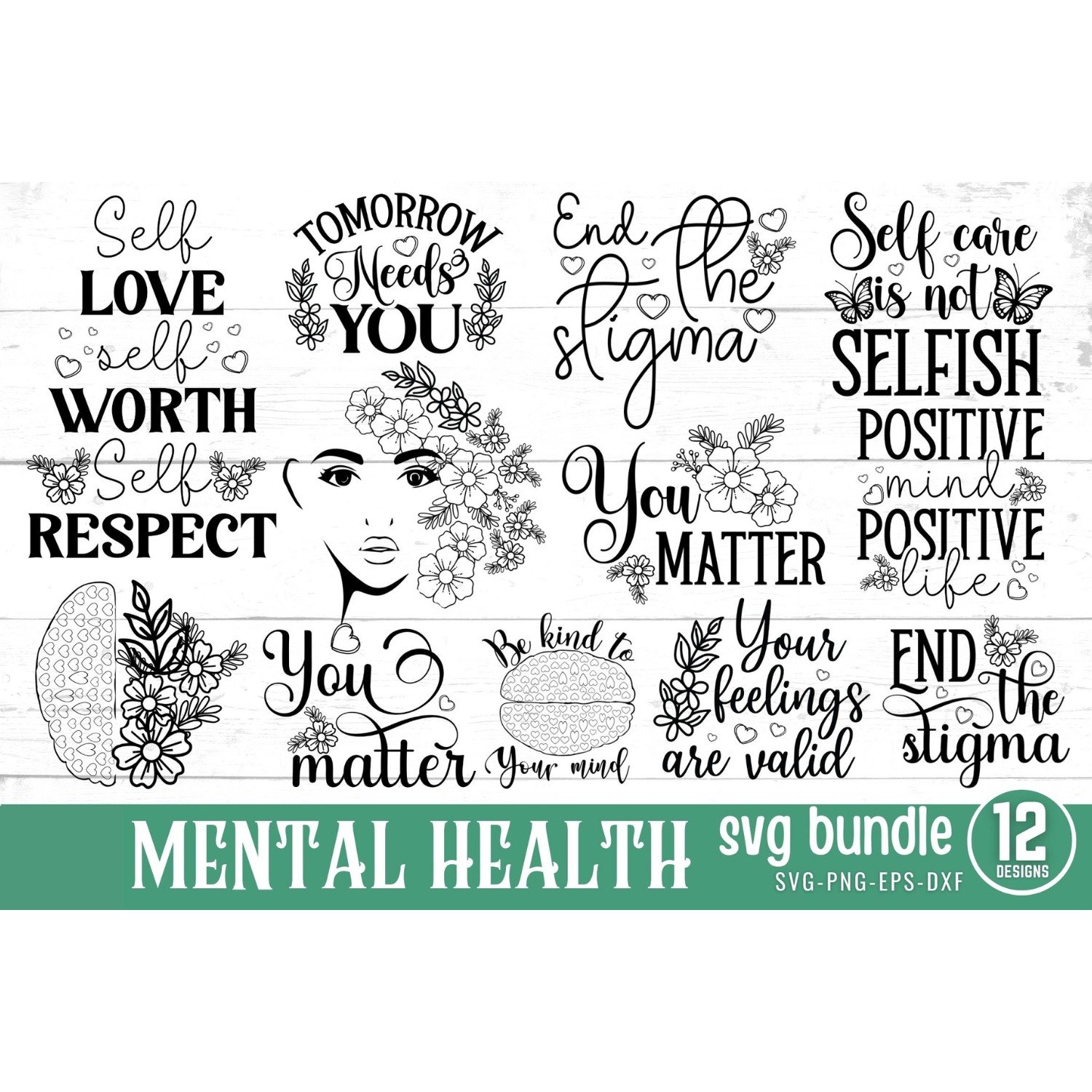 Mental Health SVG Bundle (6)