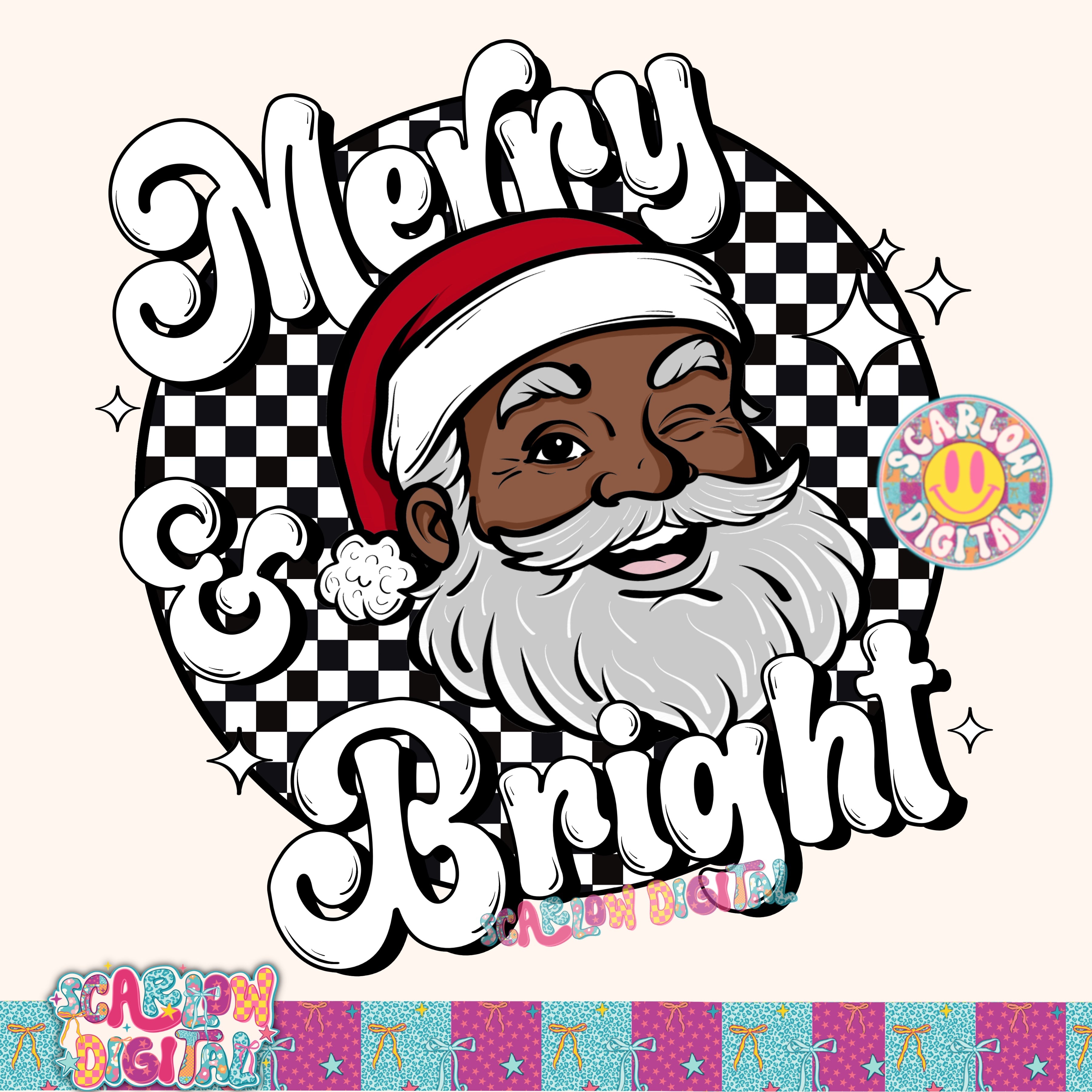 Merry and Bright PNG Digital Design 2