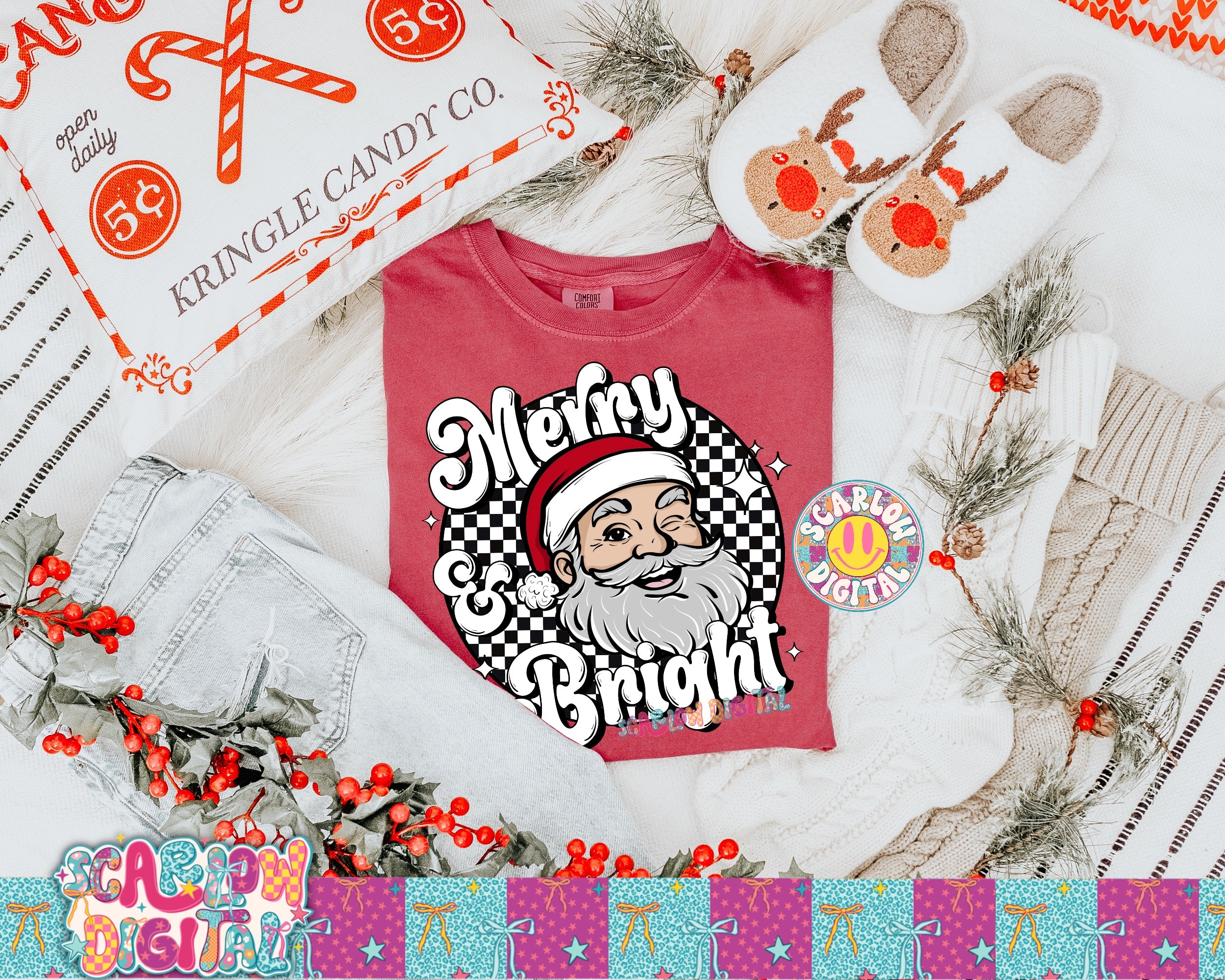 Merry and Bright PNG Digital Design 3