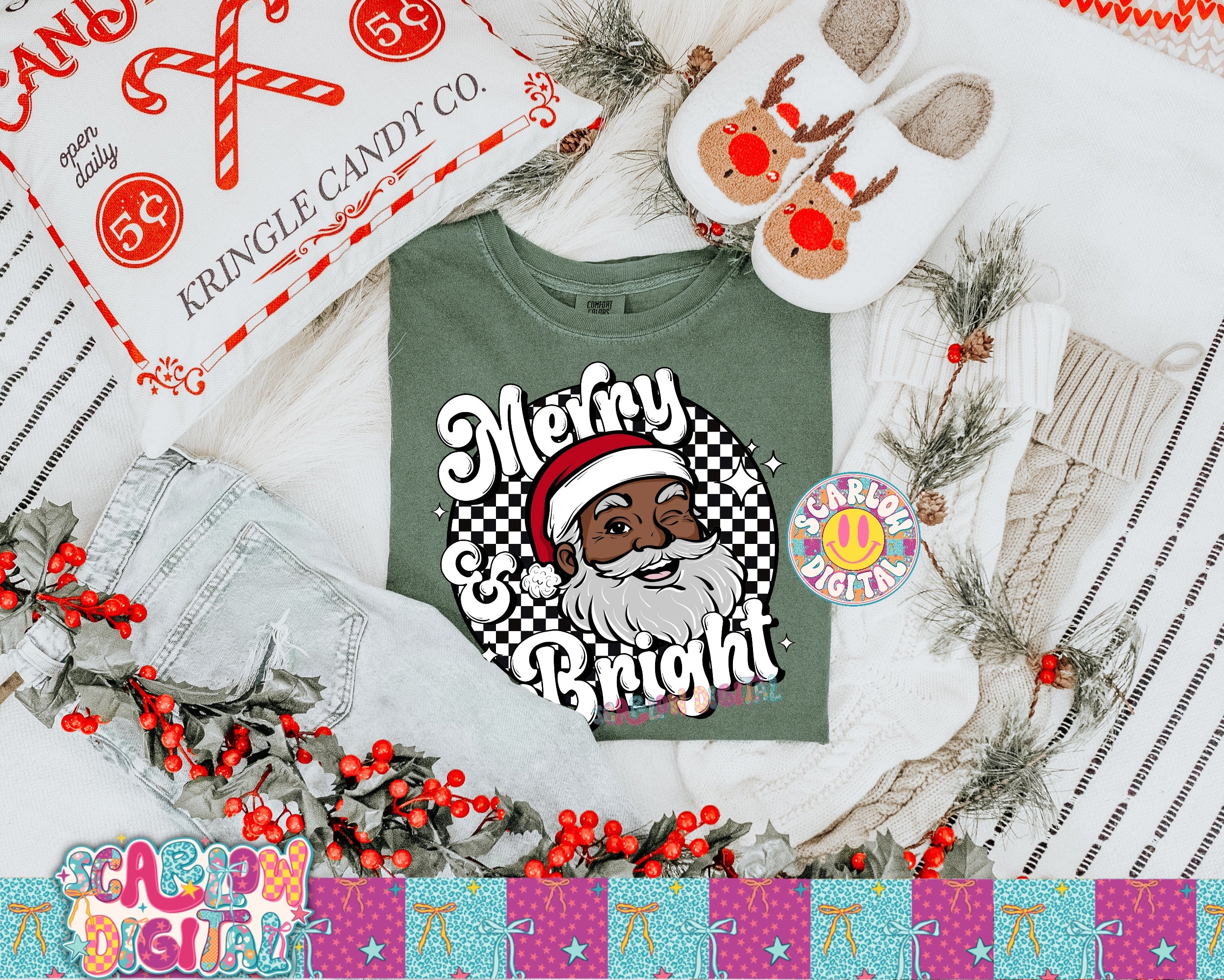Merry and Bright PNG Digital Design 4