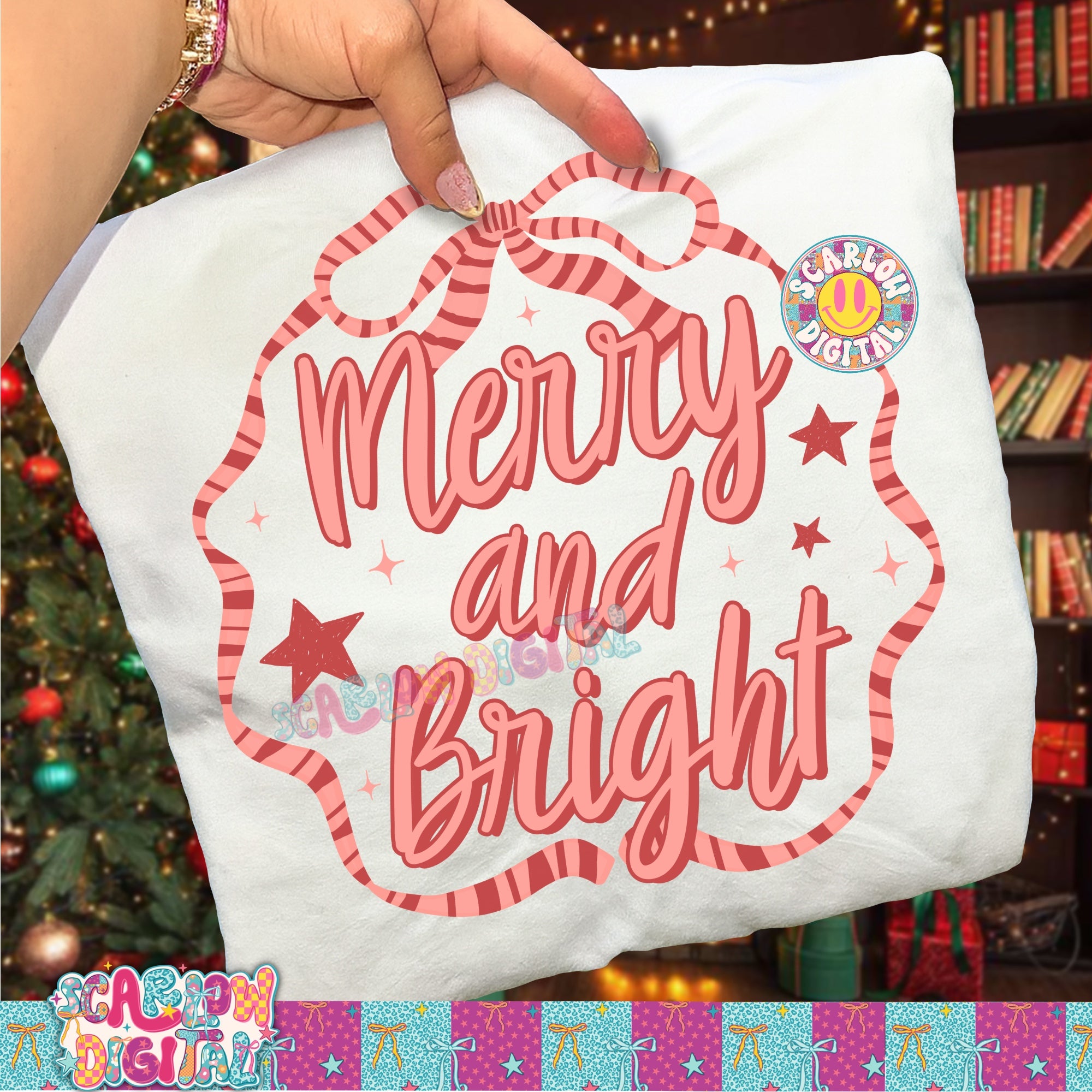 Merry and Bright PNG Digital Design 3