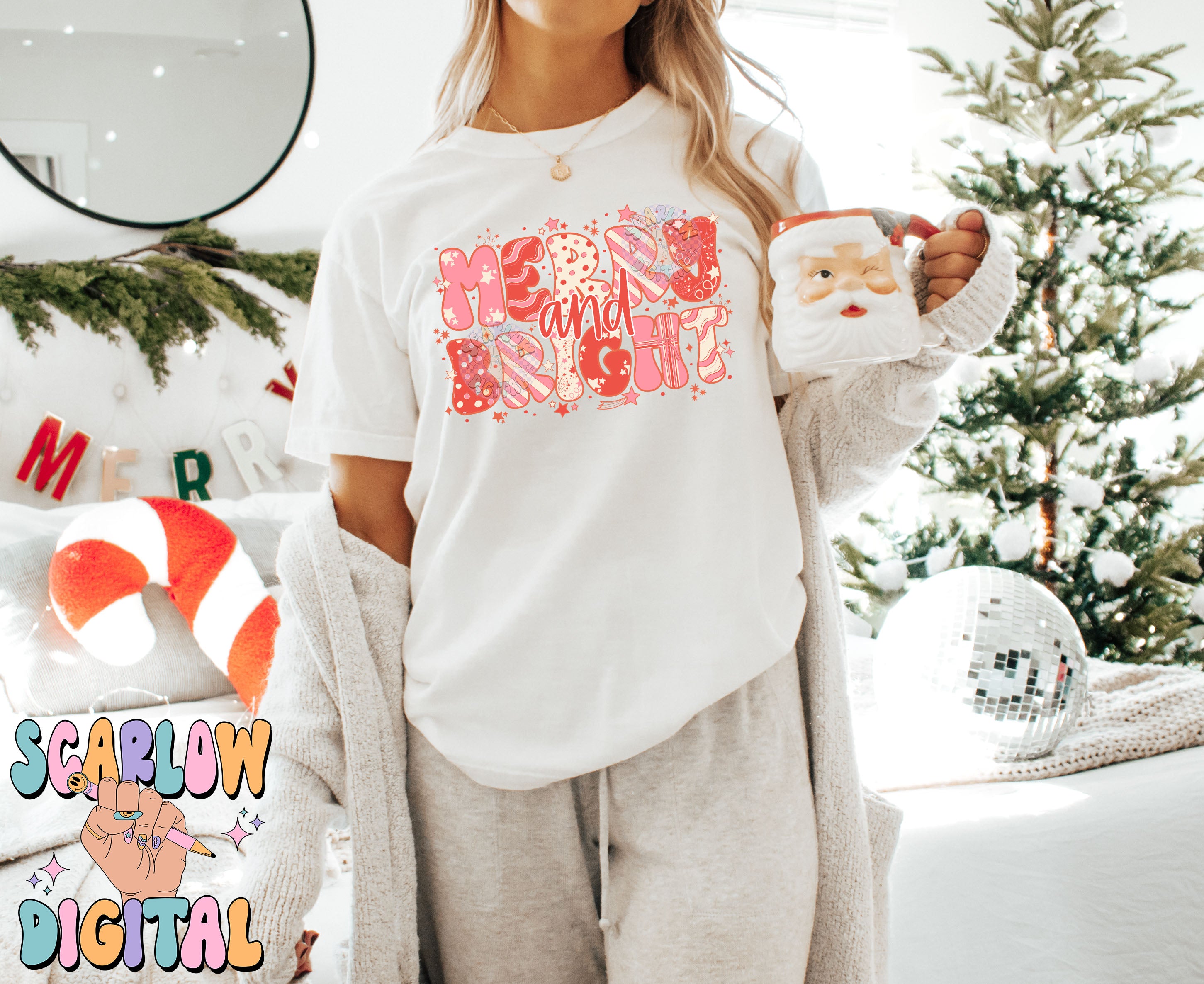 Merry and Bright PNG Digital Design 4