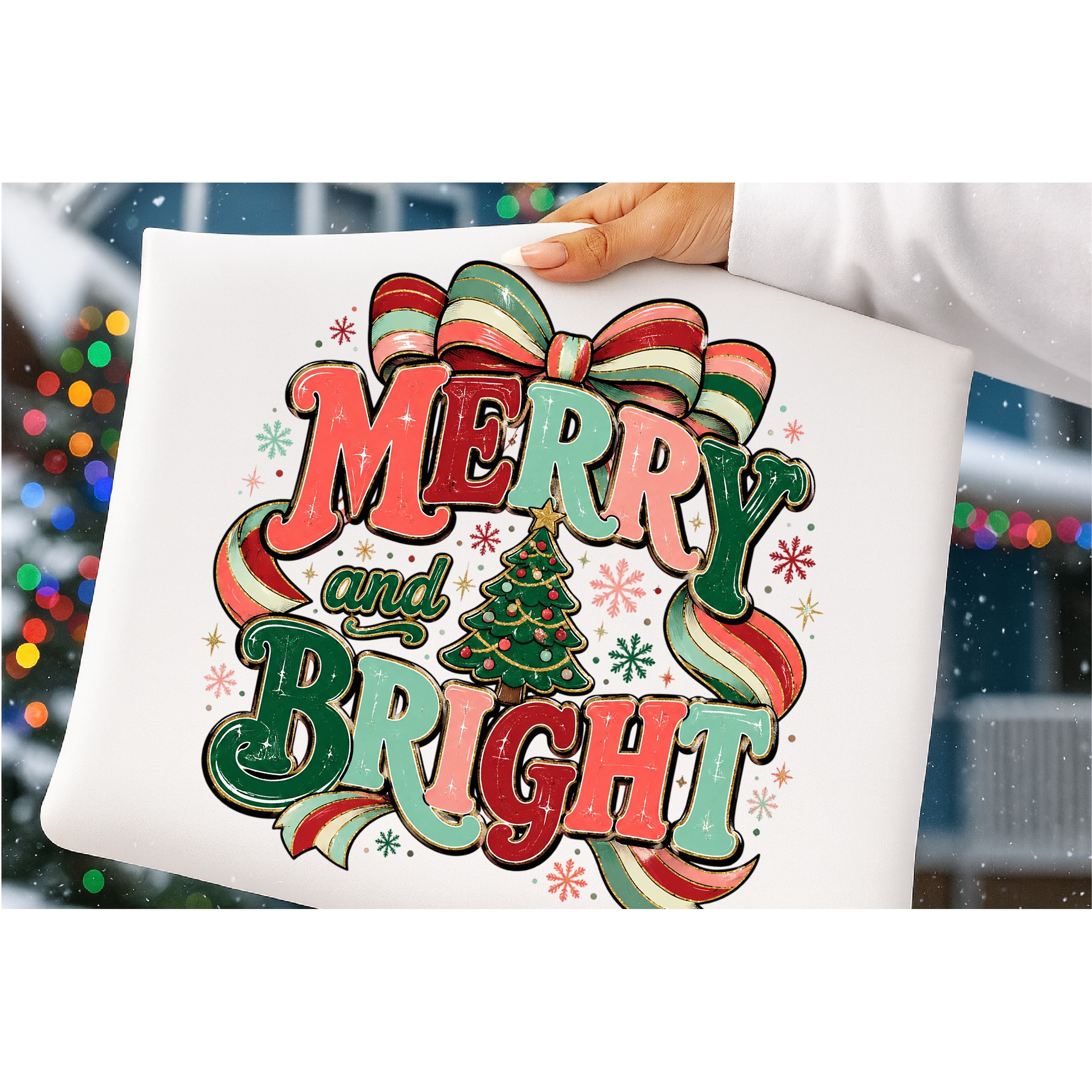 Merry and bright PNG, Preppy Merry Christmas Png 2