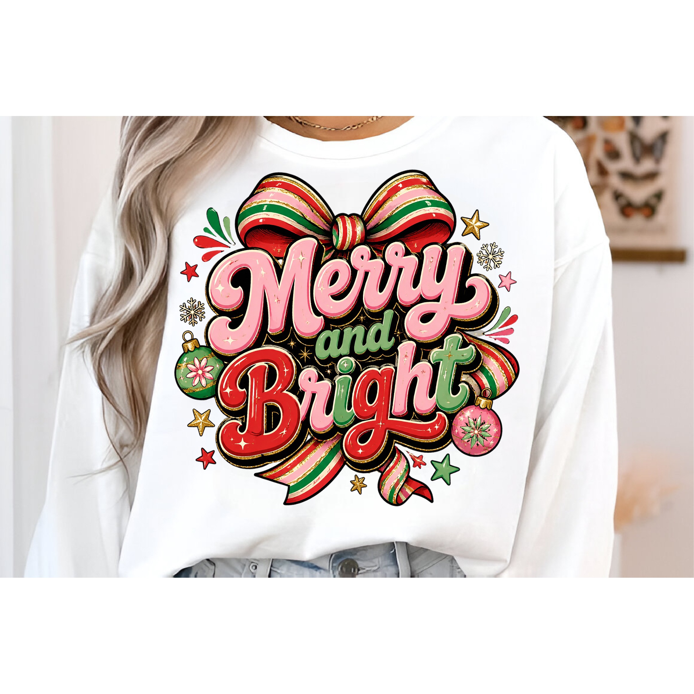 Merry and bright PNG, Preppy Merry Christmas Png (2) 3