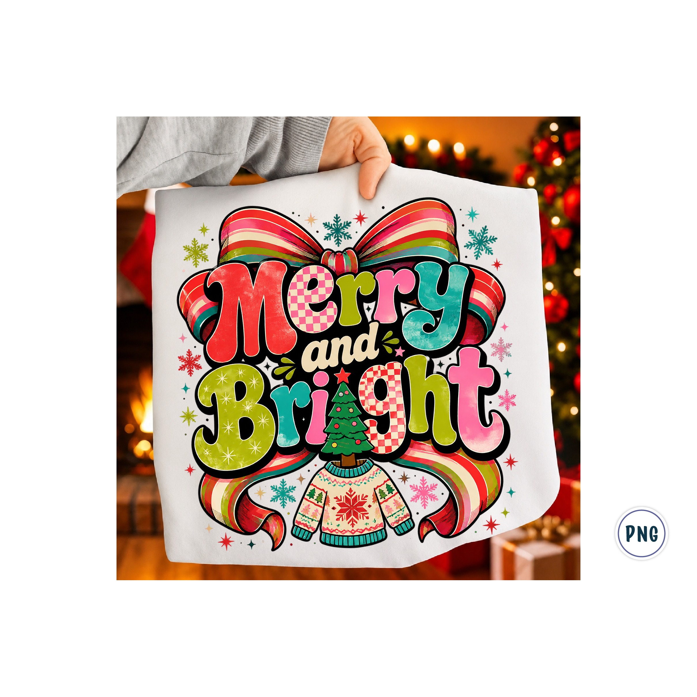 Merry and bright PNG, Preppy Merry Christmas Png (4) 2