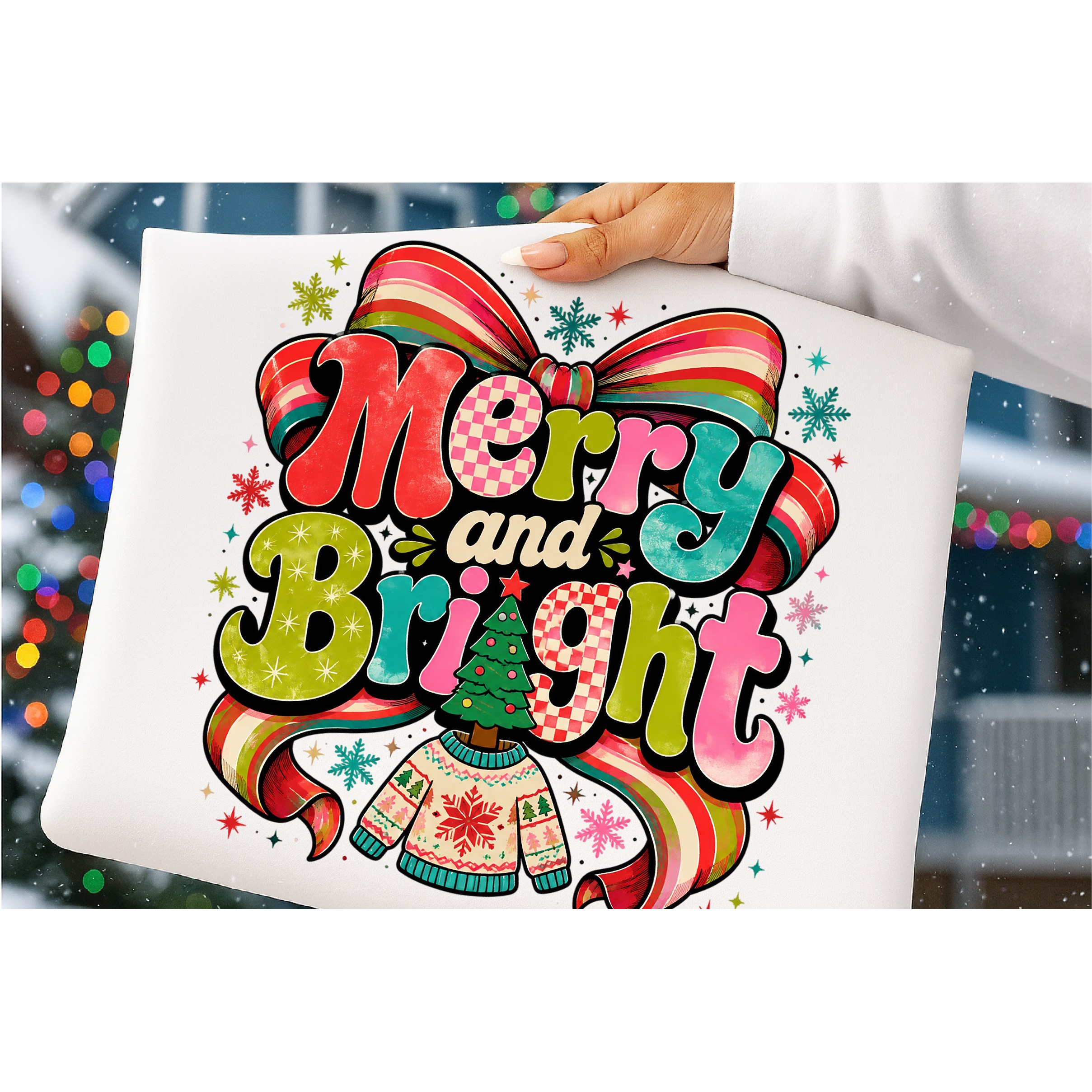Merry and bright PNG, Preppy Merry Christmas Png 5