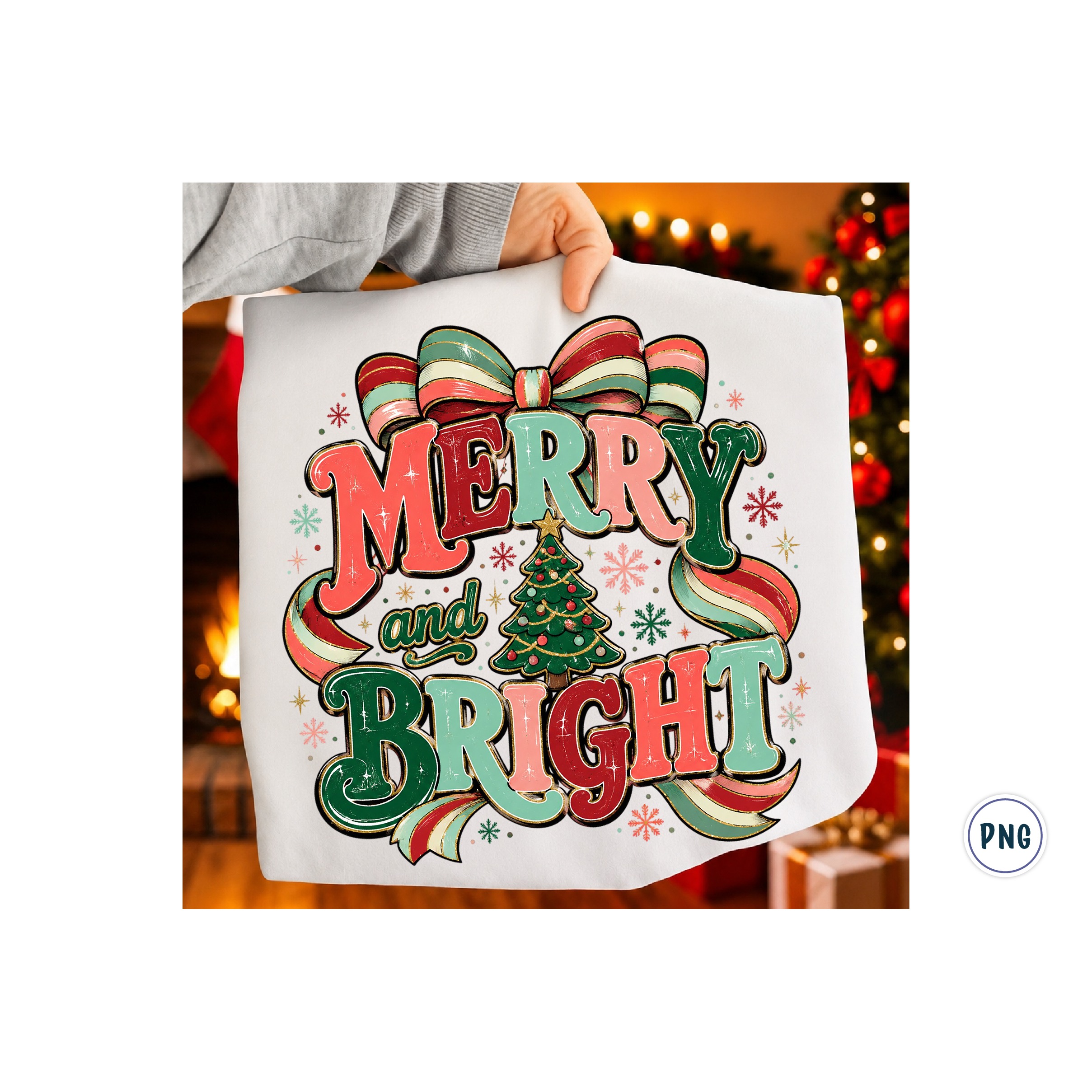 Merry and bright PNG, Preppy Merry Christmas Png (5) 2