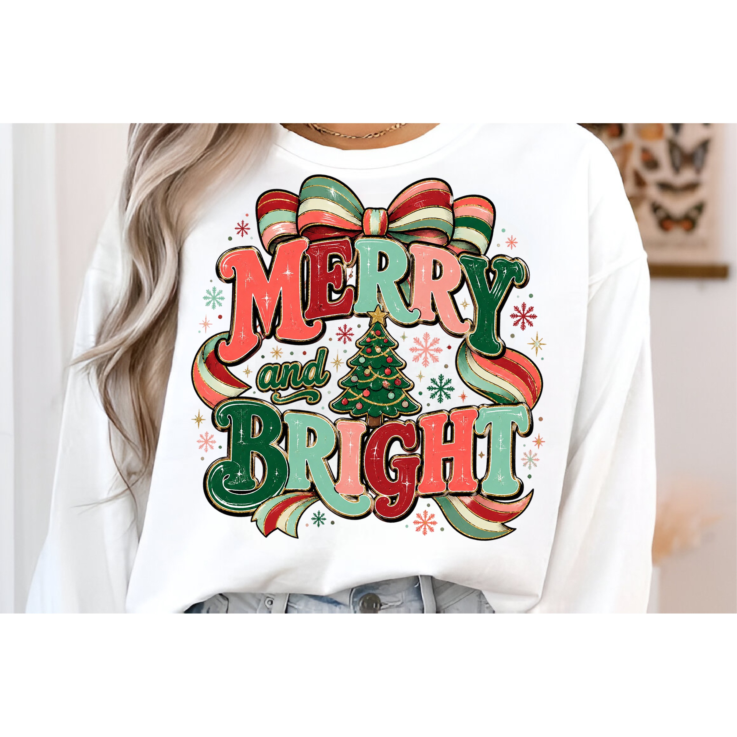 Merry and bright PNG, Preppy Merry Christmas Png (5) 3