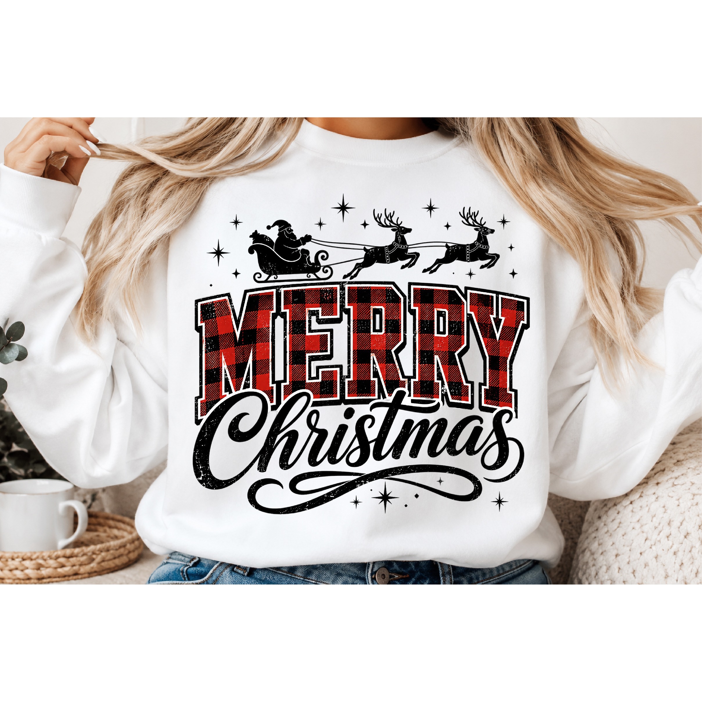 Merry Christmas Plaid PNG 2