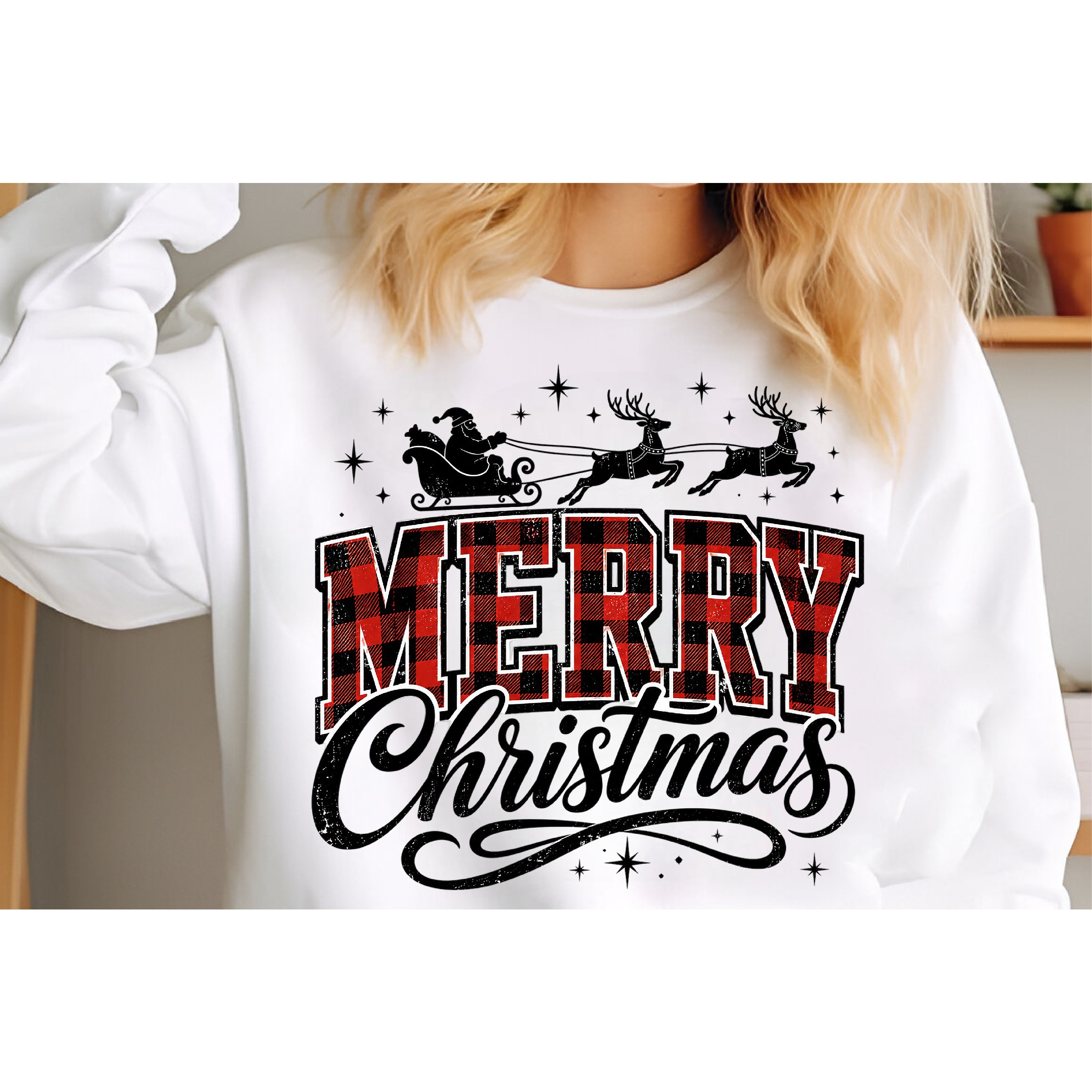 Merry Christmas Plaid PNG 3