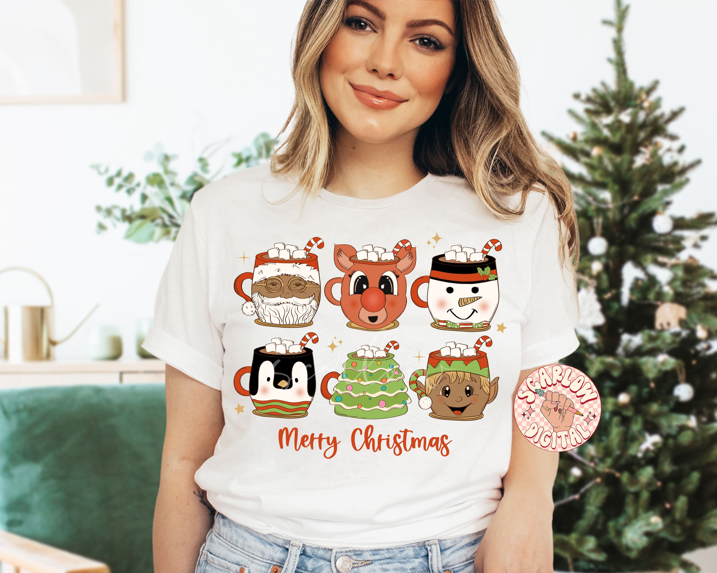 Merry Christmas PNG-Coffee Mugs Sublimation Digital Design Download-santa claus png, reindeer png, snowman png, penguin png, elf png 2